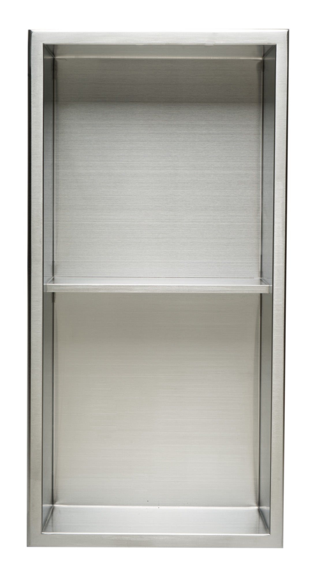 ALFI Brand - 12 x 24 Brushed Stainless Steel Vertical Double Shelf Bath Shower Niche | ABN1224-BSS ALFI Brand - 12 x 24 Brushed Stainless Steel Vertical Double Shelf Bath Shower Niche | ABN1224-BSS