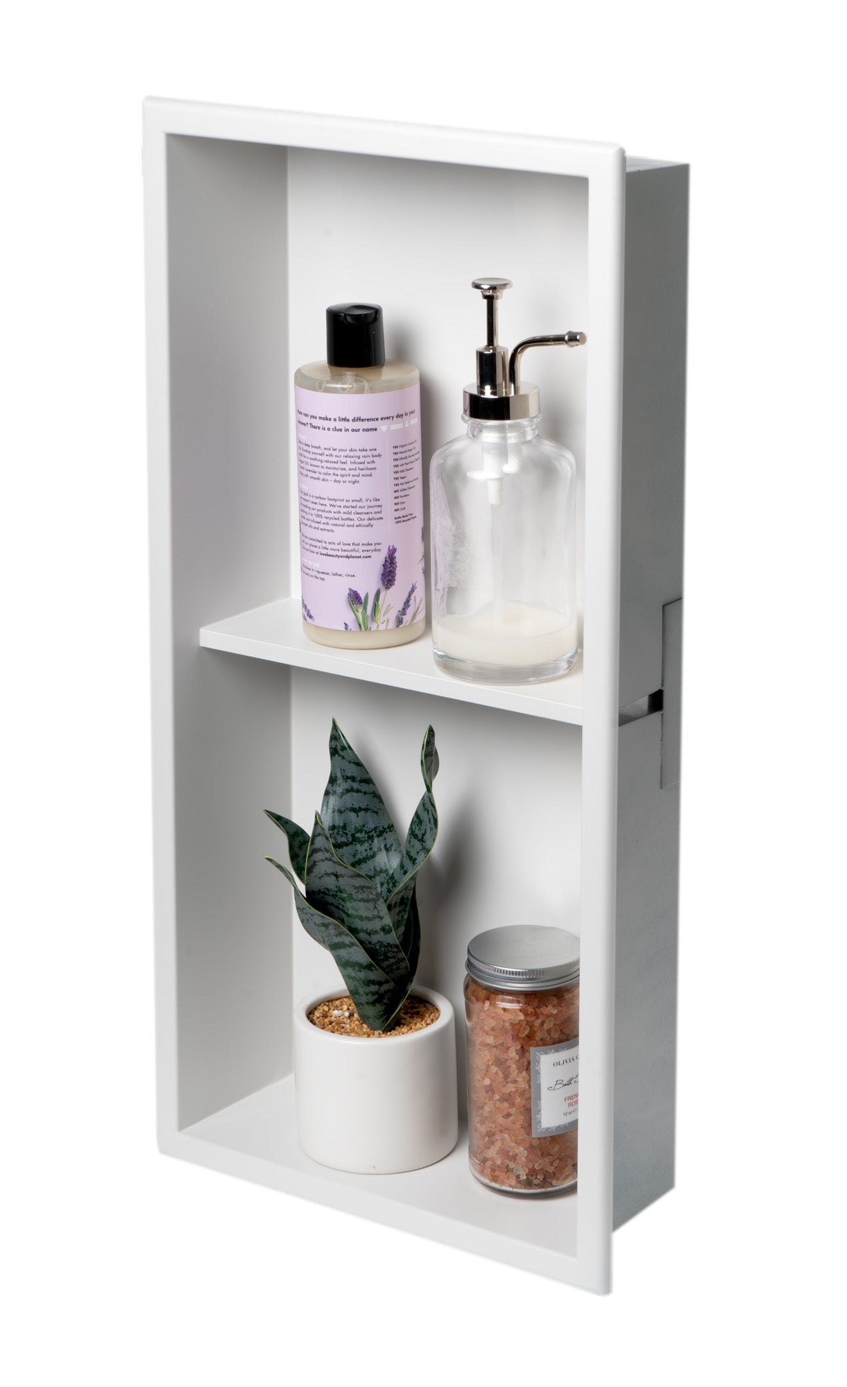 ALFI Brand - 12 x 24 White Matte Stainless Steel Vertical Double Shelf Bath Shower Niche | ABNC1224-W ALFI Brand - 12 x 24 White Matte Stainless Steel Vertical Double Shelf Bath Shower Niche | ABNC1224-W