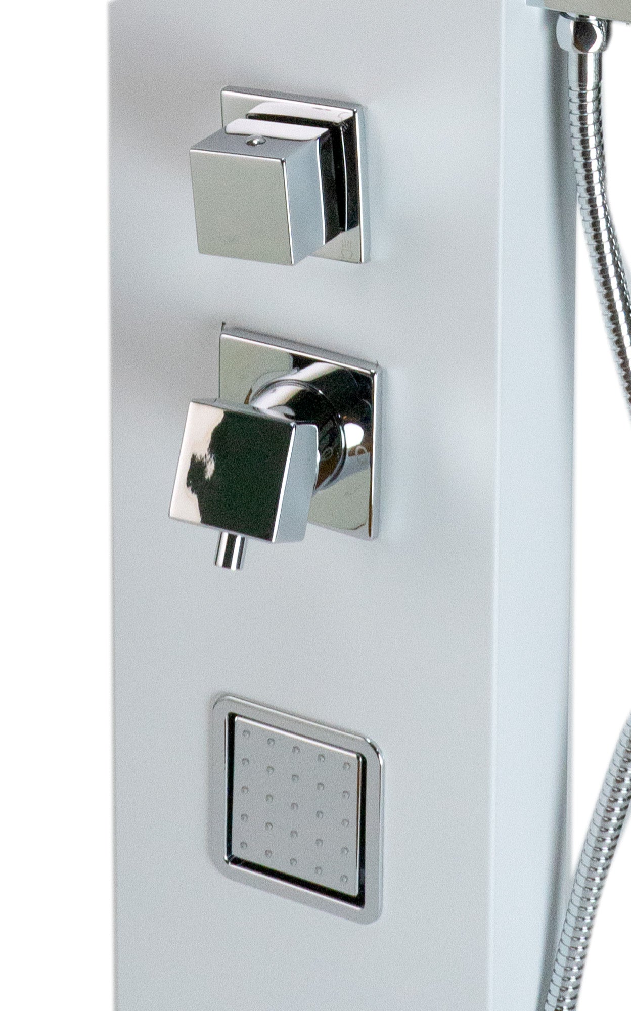 ALFI Brand - White Aluminum Shower Panel with 2 Body Sprays and Rain Shower Head | ABSP60W ALFI Brand - White Aluminum Shower Panel with 2 Body Sprays and Rain Shower Head | ABSP60W