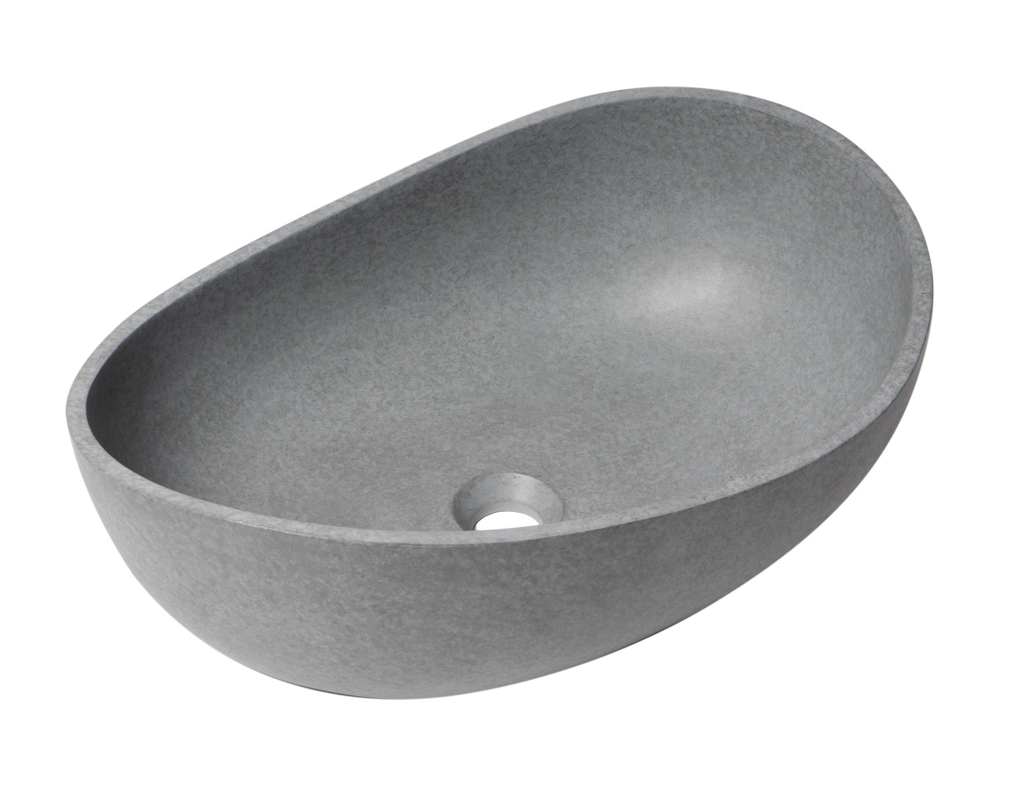ALFI brand - 23" Solid Concrete Wavy Oval Above Mount Vessel Sink - ABCO23O ALFI brand - 23" Solid Concrete Wavy Oval Above Mount Vessel Sink - ABCO23O