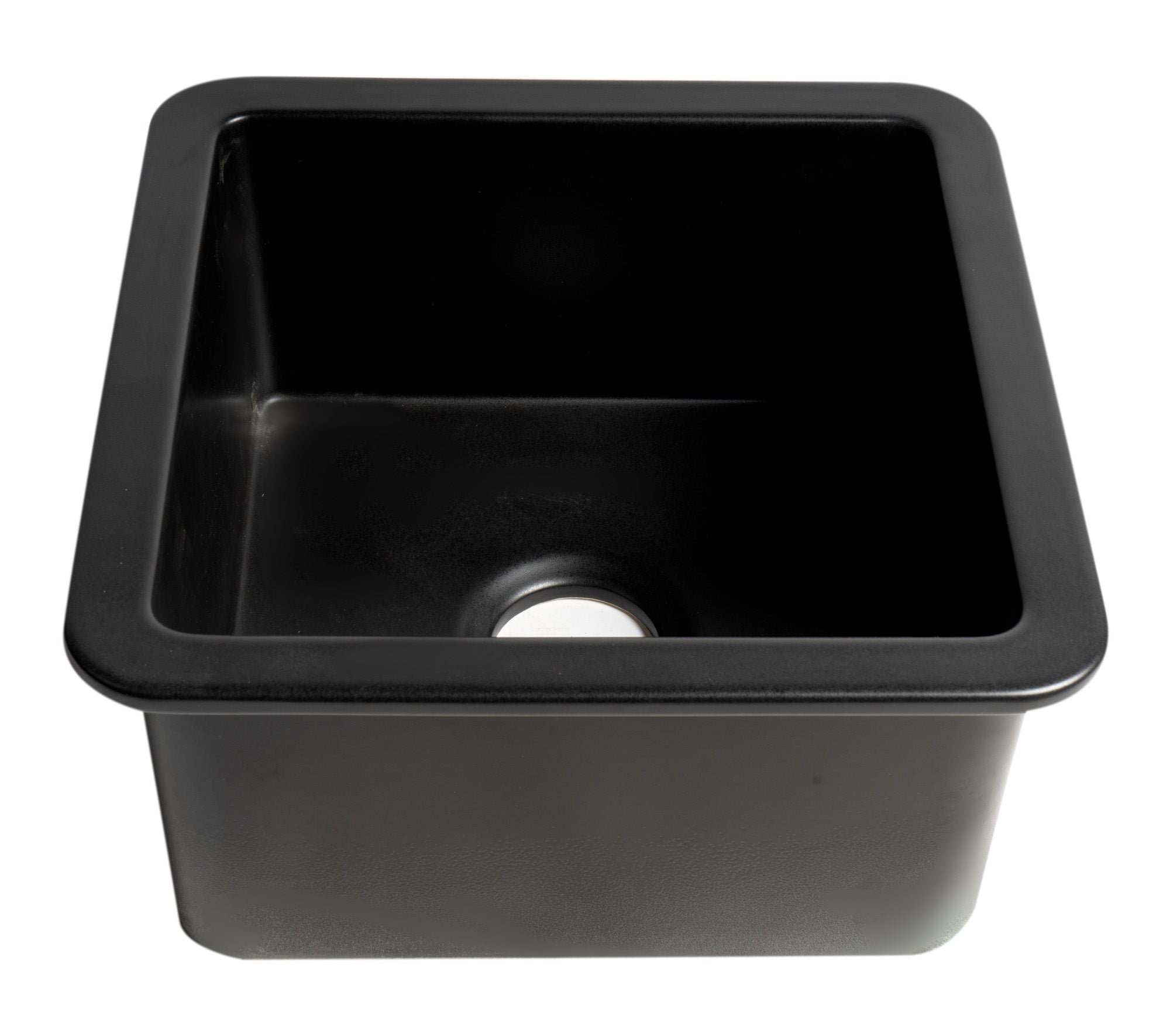 ALFI Brand - Black Matte Square 18" x 18" Undermount / Drop In Fireclay Prep Sink | ABF1818S-BM ALFI Brand - Black Matte Square 18" x 18" Undermount / Drop In Fireclay Prep Sink | ABF1818S-BM