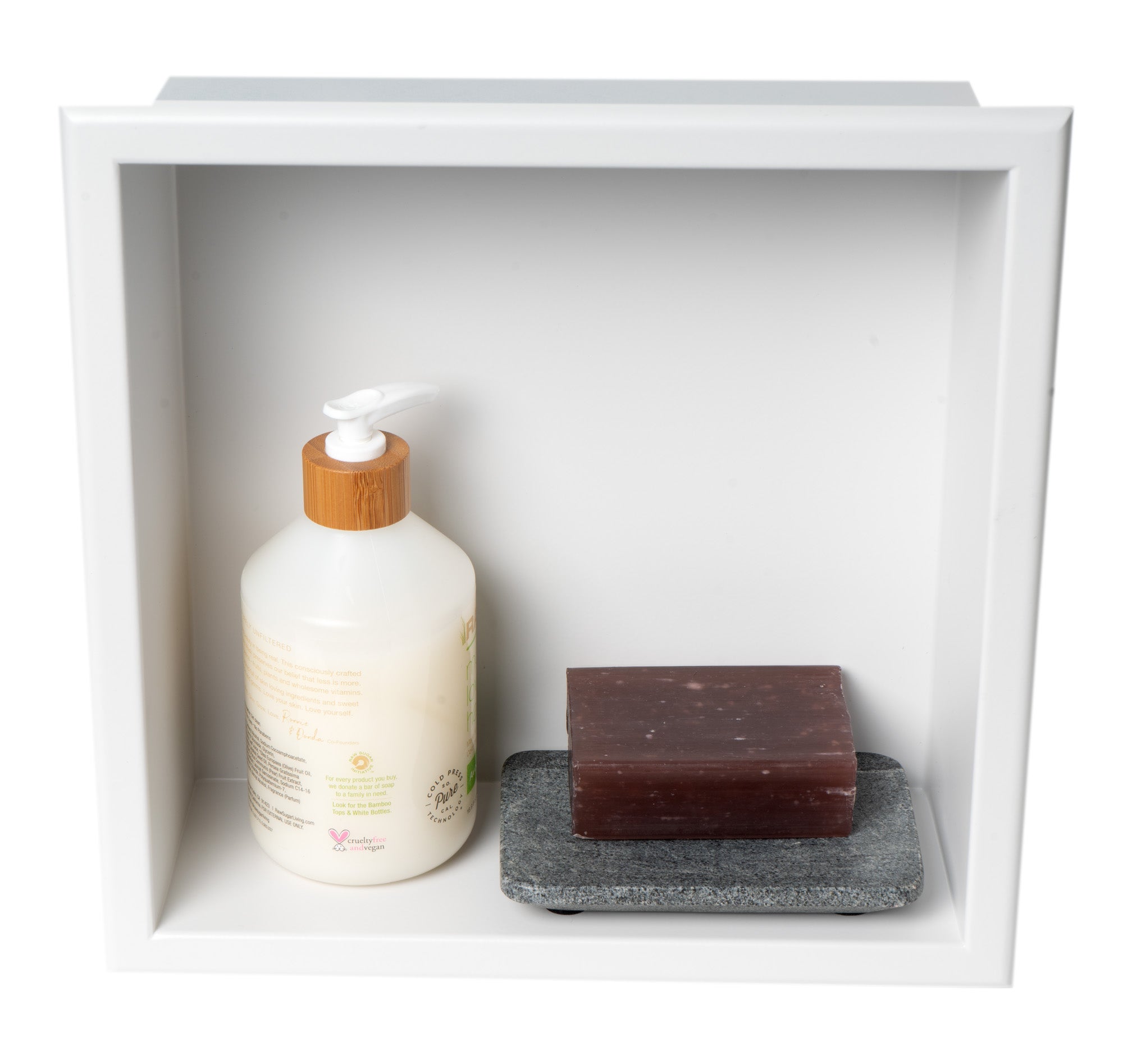 ALFI Brand - 12" x 12" White Matte Stainless Steel Square Single Shelf Bath Shower Niche | ABNC1212-W ALFI Brand - 12" x 12" White Matte Stainless Steel Square Single Shelf Bath Shower Niche | ABNC1212-W