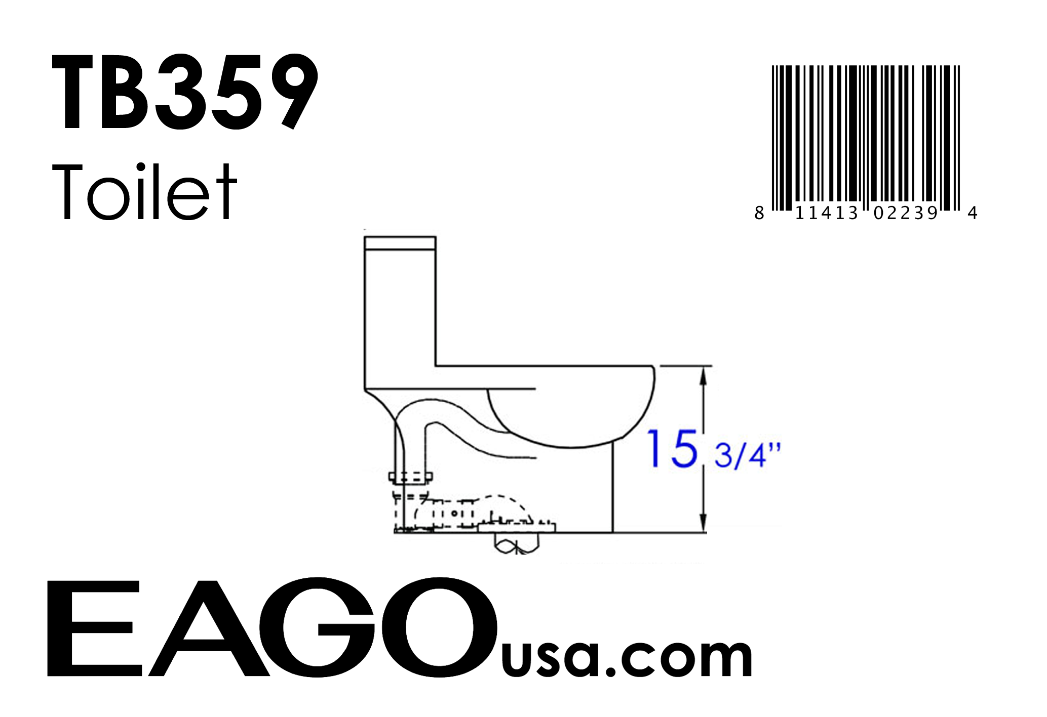 EAGO - DUAL FLUSH ONE PIECE ECO-FRIENDLY HIGH EFFICIENCY LOW FLUSH CERAMIC TOILET | TB359 EAGO - DUAL FLUSH ONE PIECE ECO-FRIENDLY HIGH EFFICIENCY LOW FLUSH CERAMIC TOILET | TB359