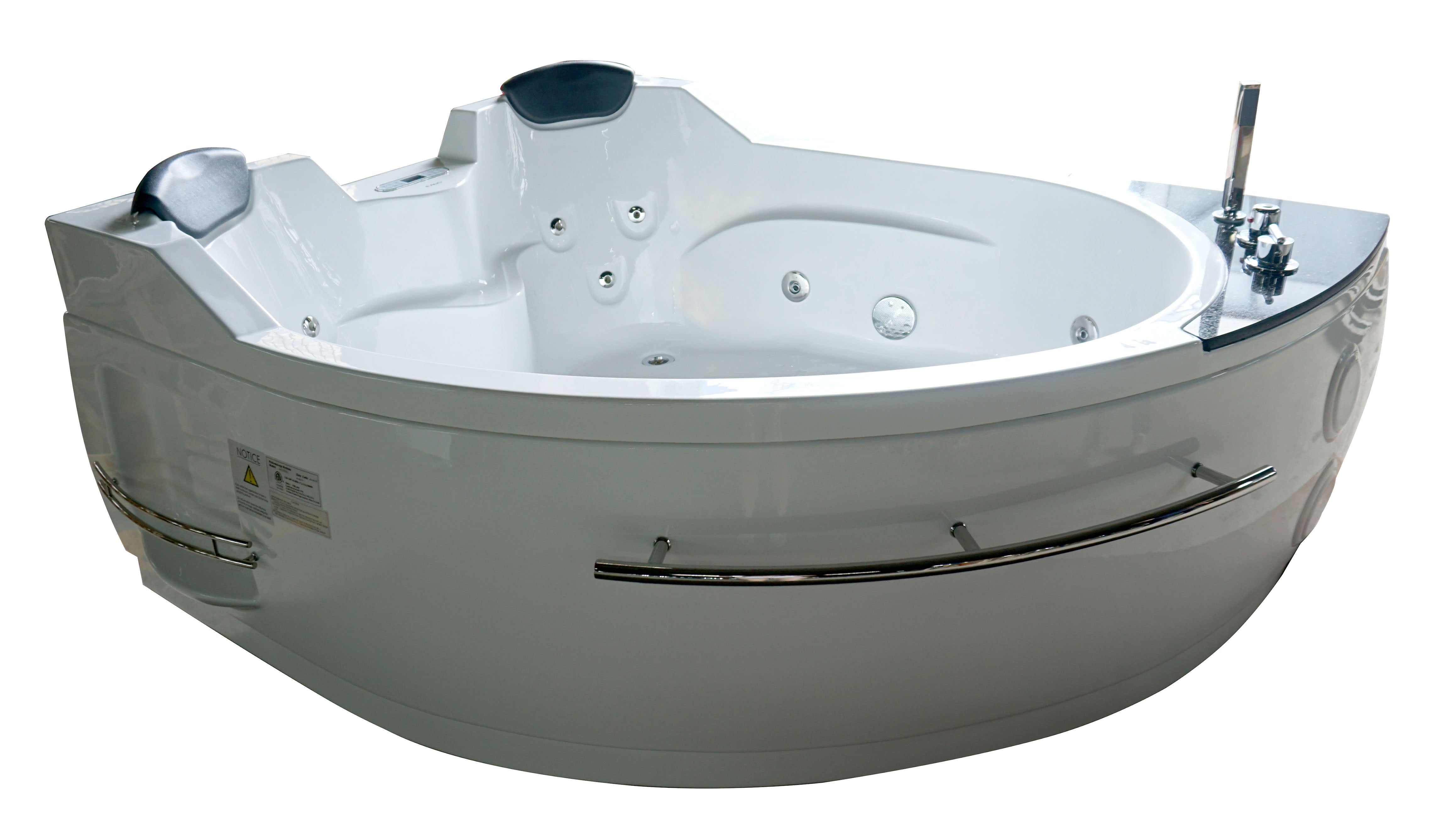 EAGO - 5.5 ft Right Corner Acrylic White Whirlpool Bathtub for Two | AM113ETL-R EAGO - 5.5 ft Right Corner Acrylic White Whirlpool Bathtub for Two | AM113ETL-R