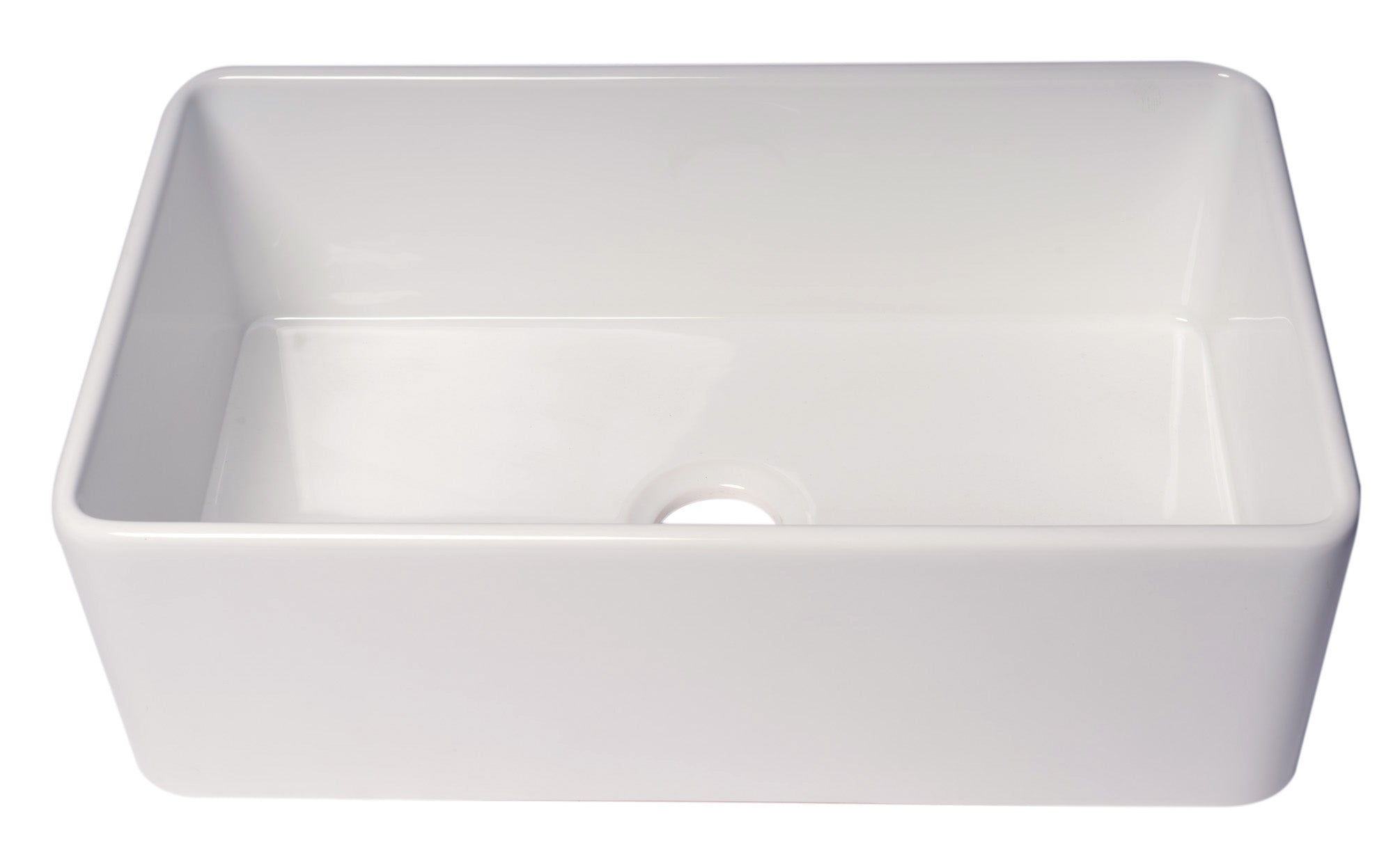 ALFI Brand - 30" White Thin Wall Single Bowl Smooth Apron Fireclay Kitchen Farm Sink | ABF3018-W ALFI Brand - 30" White Thin Wall Single Bowl Smooth Apron Fireclay Kitchen Farm Sink | ABF3018-W