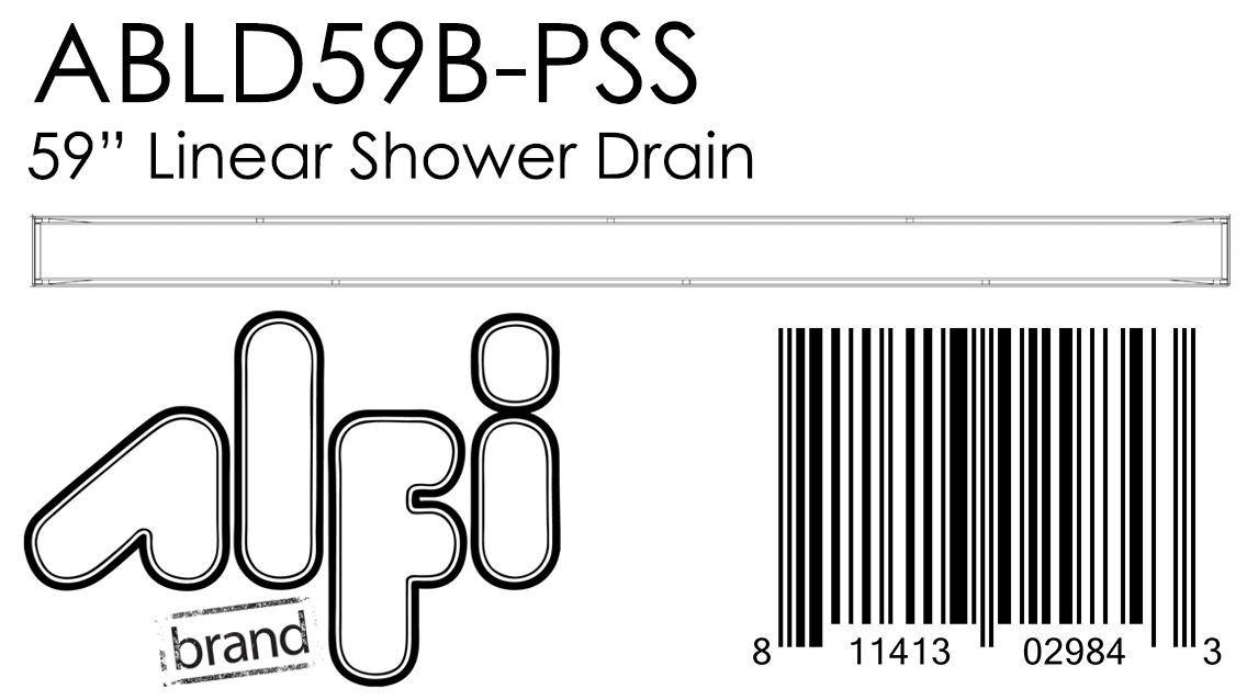 ALFI Brand - 59" Polished Stainless Steel Linear Shower Drain with Solid Cover | ABLD59B-PSS ALFI Brand - 59" Polished Stainless Steel Linear Shower Drain with Solid Cover | ABLD59B-PSS