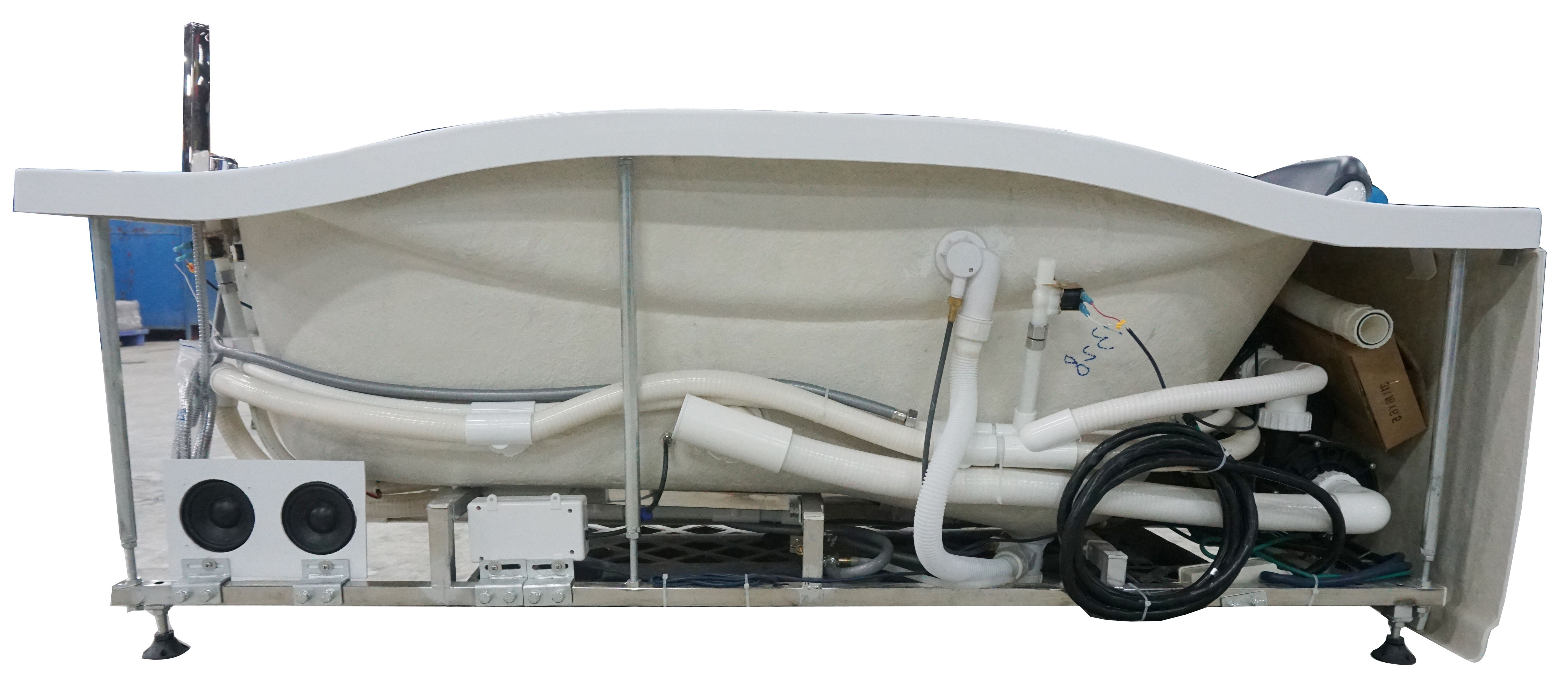 EAGO - 6 ft Right Drain Acrylic White Whirlpool Bathtub w Fixtures | AM189ETL-R EAGO - 6 ft Right Drain Acrylic White Whirlpool Bathtub w Fixtures | AM189ETL-R