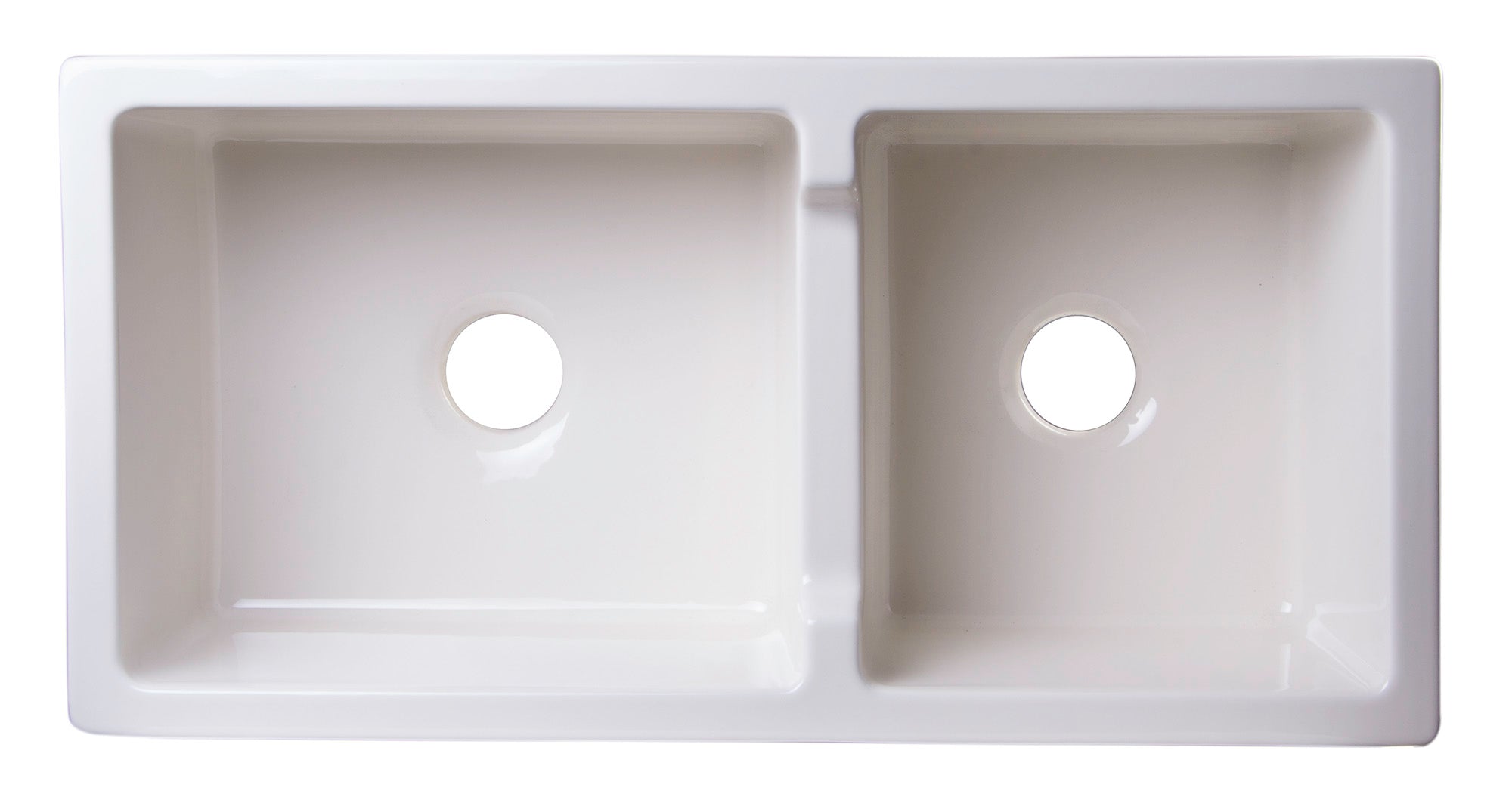 ALFI Brand - 36" Biscuit Arched Apron Thick Wall Fireclay Double Bowl Farm Sink | AB3618ARCH-B ALFI Brand - 36" Biscuit Arched Apron Thick Wall Fireclay Double Bowl Farm Sink | AB3618ARCH-B