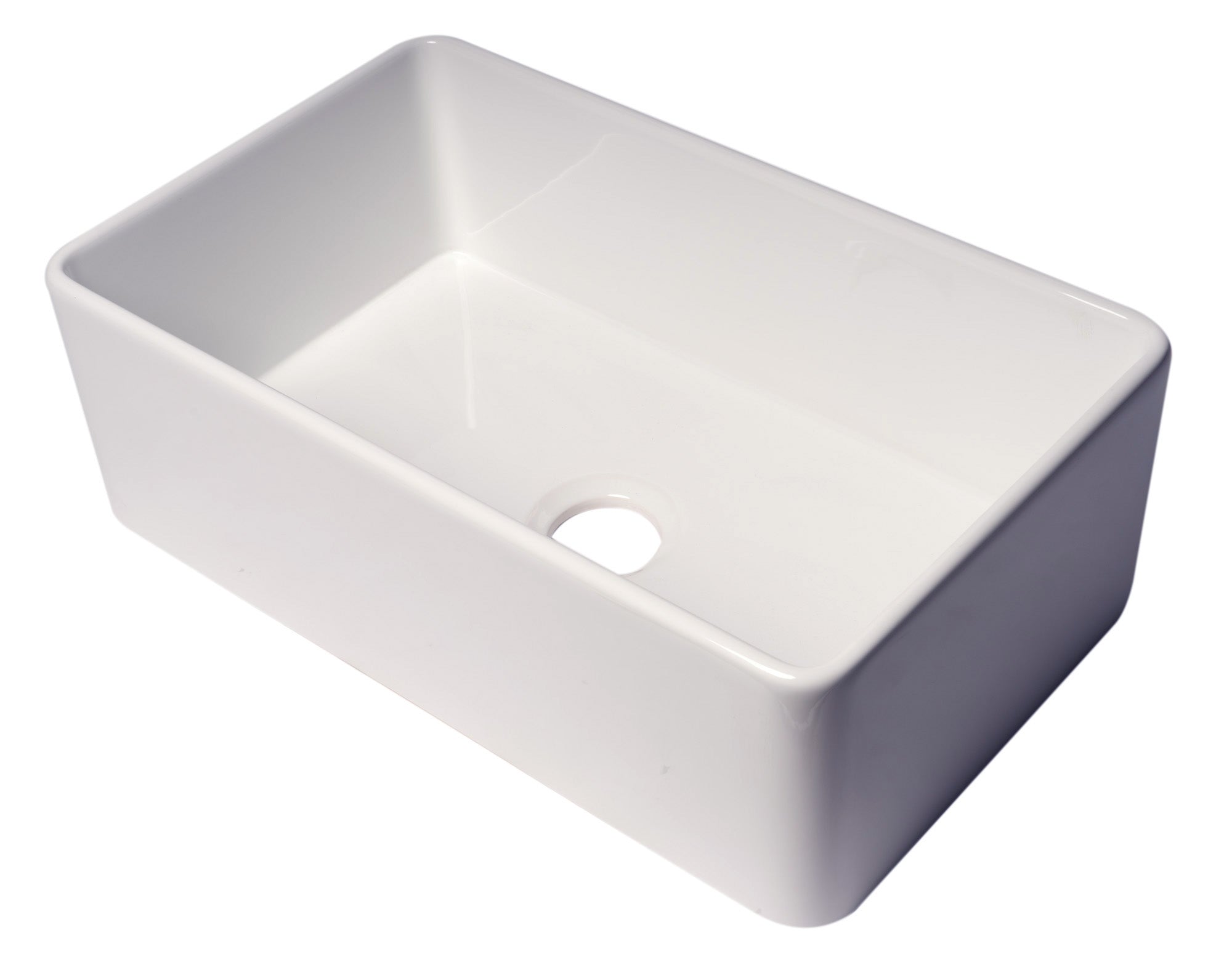 ALFI Brand - 30" White Thin Wall Single Bowl Smooth Apron Fireclay Kitchen Farm Sink | ABF3018-W ALFI Brand - 30" White Thin Wall Single Bowl Smooth Apron Fireclay Kitchen Farm Sink | ABF3018-W