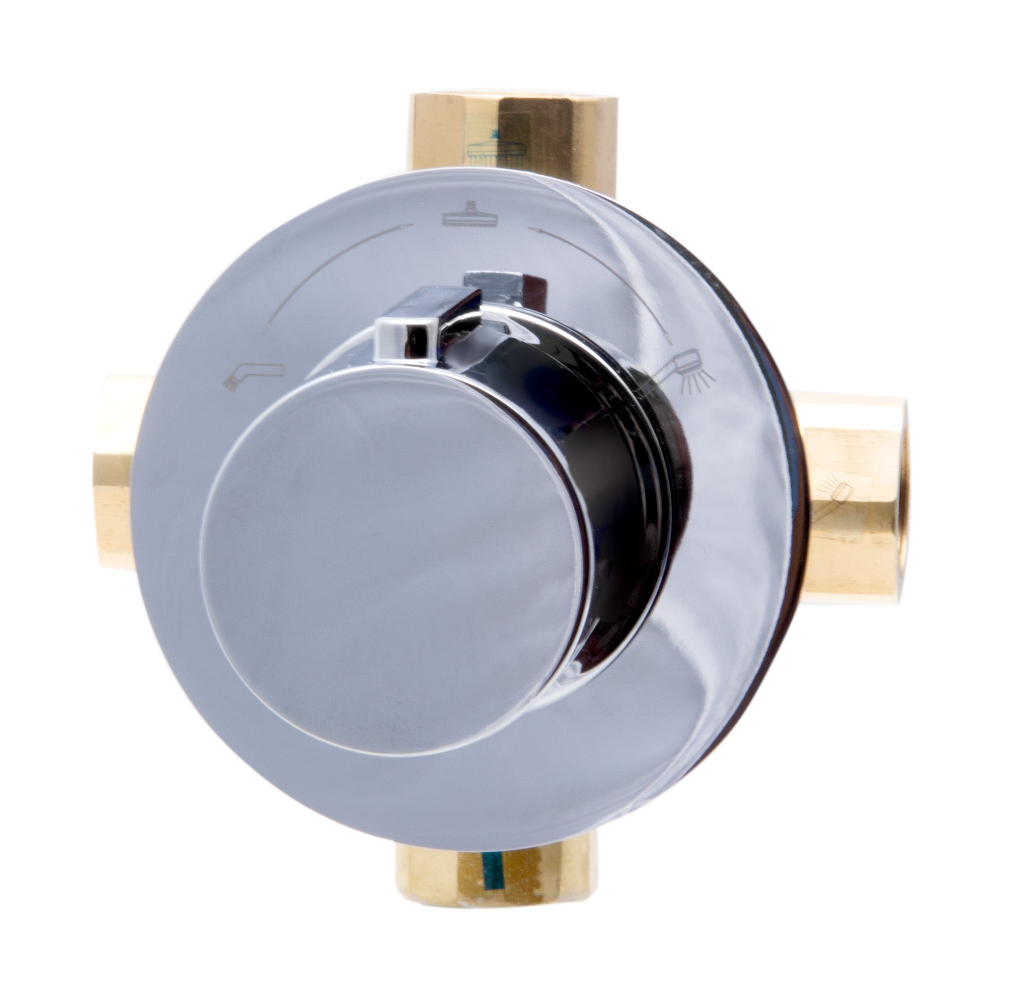 ALFI Brand - Polished Chrome Modern Round 3 Way Shower Diverter | AB9101-PC ALFI Brand - Polished Chrome Modern Round 3 Way Shower Diverter | AB9101-PC