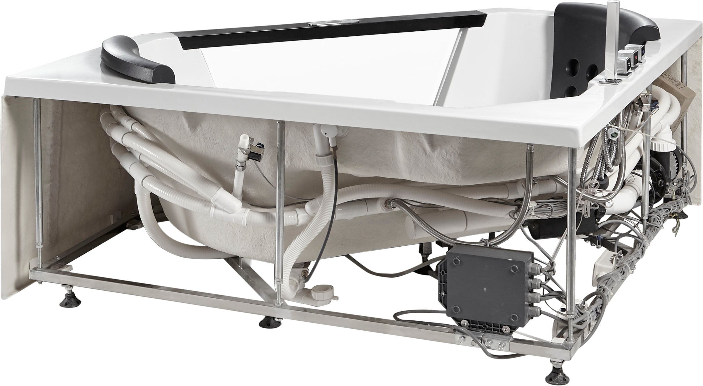 EAGO - 5 ft Clear Corner Acrylic Whirlpool Bathtub for Two | AM156ETL EAGO - 5 ft Clear Corner Acrylic Whirlpool Bathtub for Two | AM156ETL