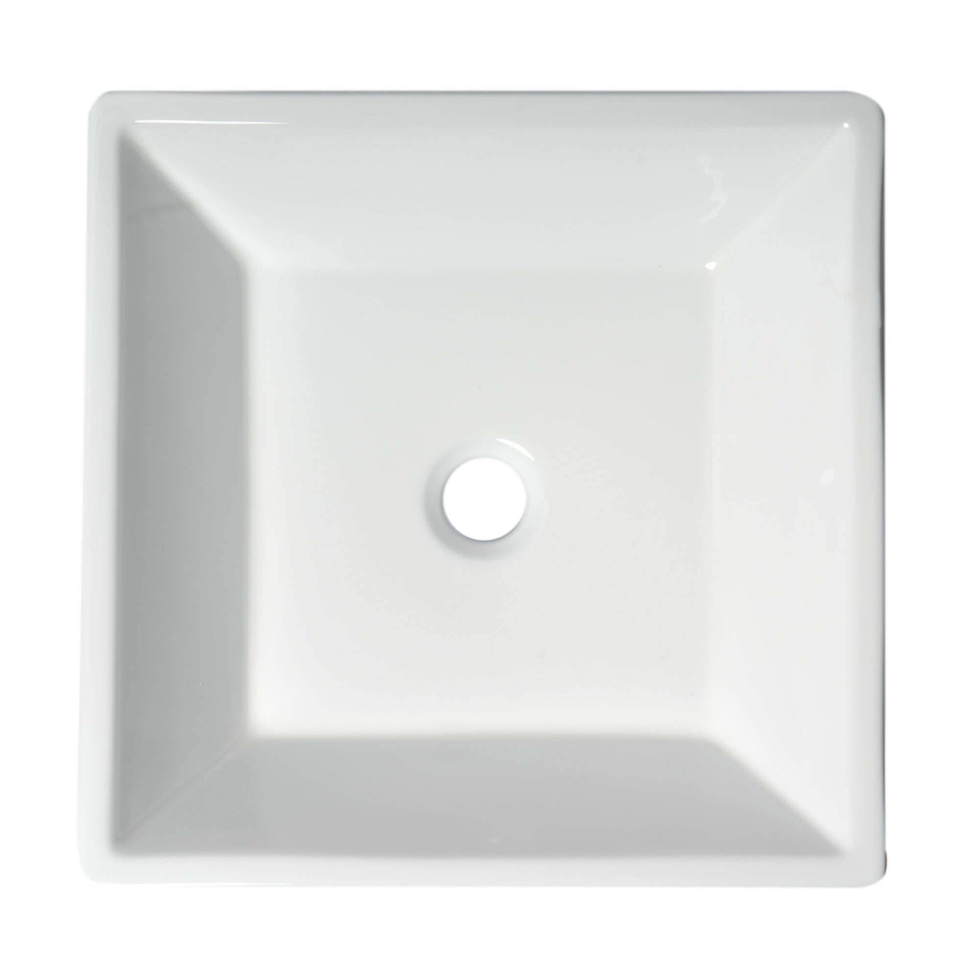 ALFI Brand - White 17" Square Above Mount Ceramic Sink | ABC912 ALFI Brand - White 17" Square Above Mount Ceramic Sink | ABC912
