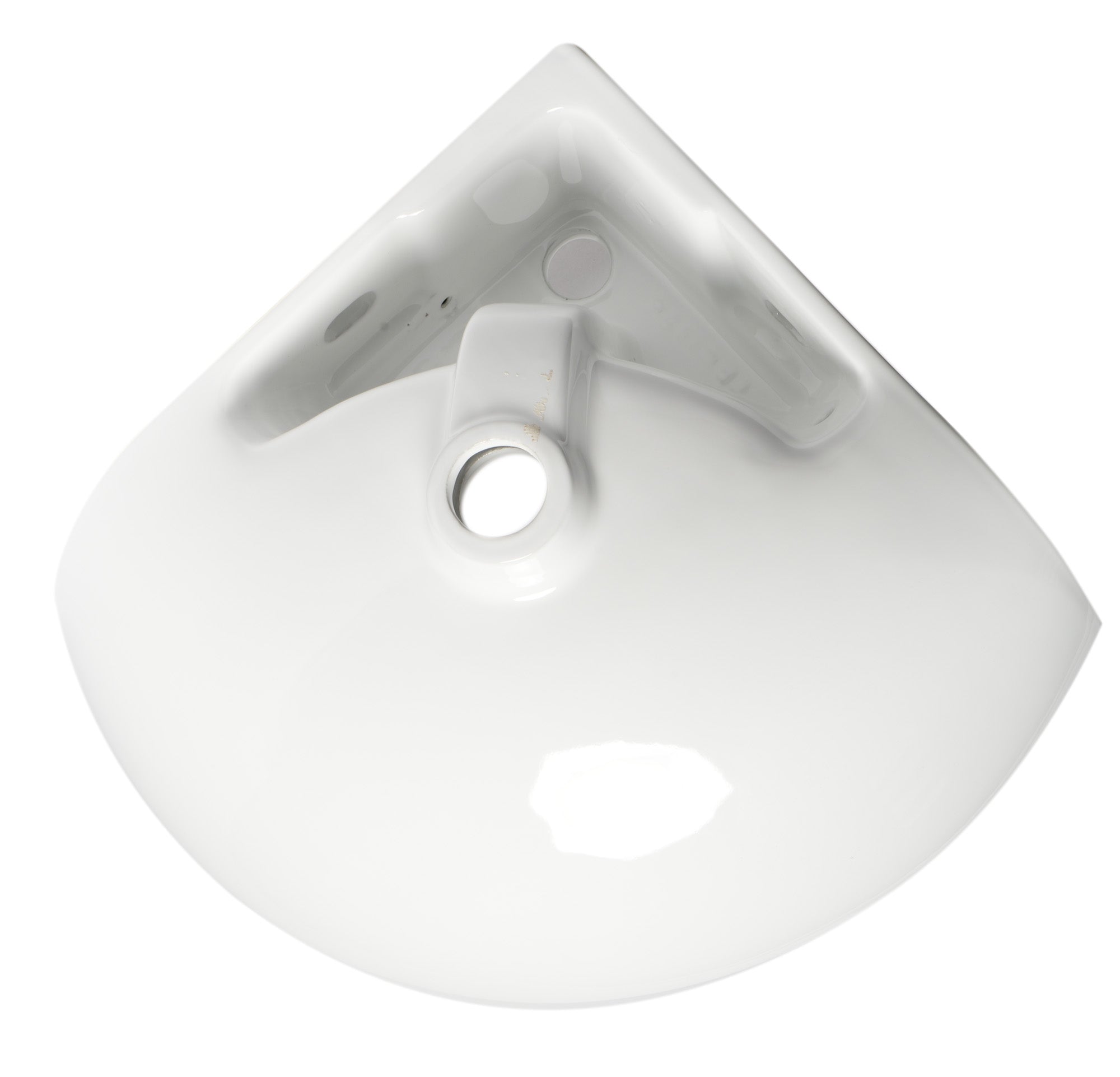ALFI Brand - White 22" Corner Wall Mounted Ceramic Sink with Faucet Hole | ABC120 ALFI Brand - White 22" Corner Wall Mounted Ceramic Sink with Faucet Hole | ABC120
