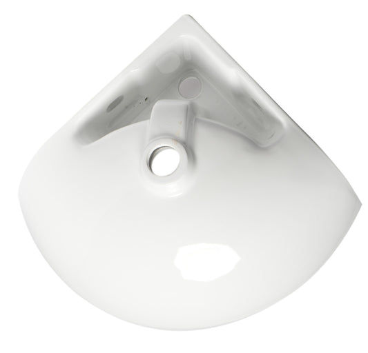 ALFI Brand - White 22" Corner Wall Mounted Ceramic Sink with Faucet Hole | ABC120