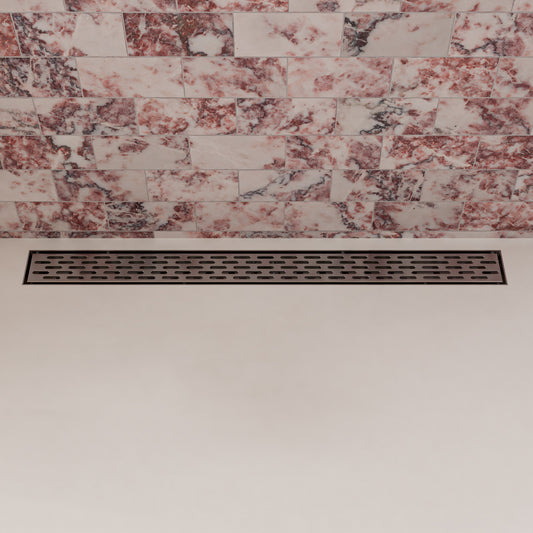 ALFI Brand - 32" Modern Stainless Steel Linear Shower Drain with Groove Holes | ABLD32C-BSS