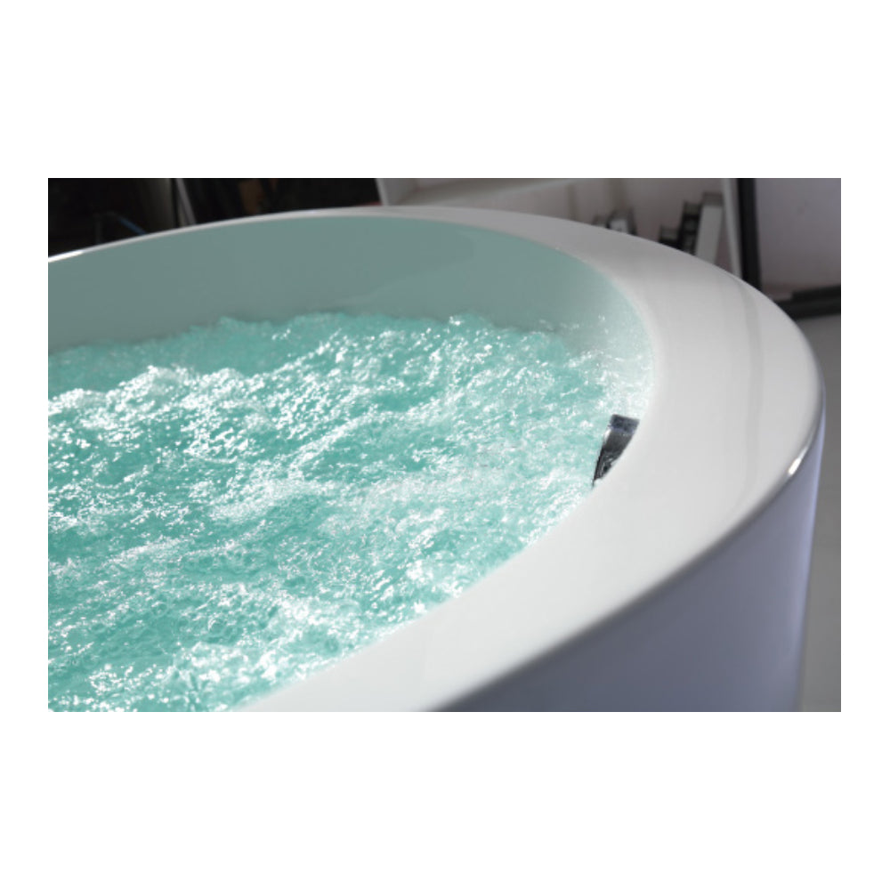 EAGO - 66" Round Free Standing Acrylic Air Bubble Bathtub | AM2130 EAGO - 66" Round Free Standing Acrylic Air Bubble Bathtub | AM2130