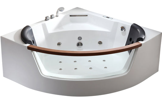 EAGO - 5 ft Clear Rounded Corner Acrylic Whirlpool Bathtub for Two | AM197ETL