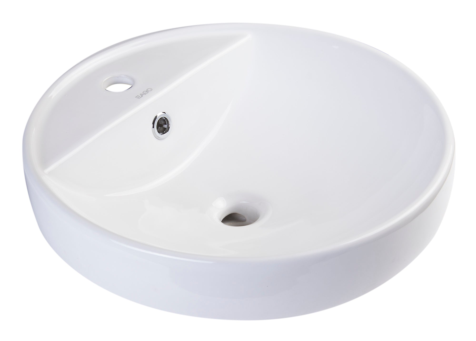 EAGO - 18" ROUND CERAMIC ABOVE MOUNT BATHROOM BASIN VESSEL SINK | BA141 EAGO - 18" ROUND CERAMIC ABOVE MOUNT BATHROOM BASIN VESSEL SINK | BA141