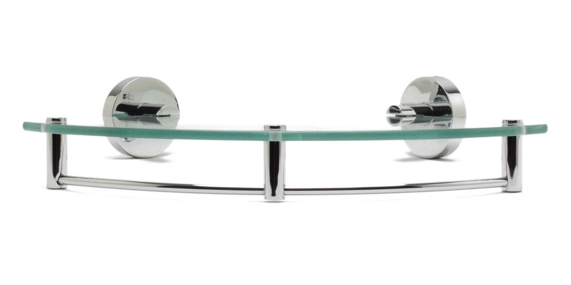 ALFI Brand - Polished Chrome Corner Mounted Glass Shower Shelf Bathroom Accessory | AB9546 ALFI Brand - Polished Chrome Corner Mounted Glass Shower Shelf Bathroom Accessory | AB9546