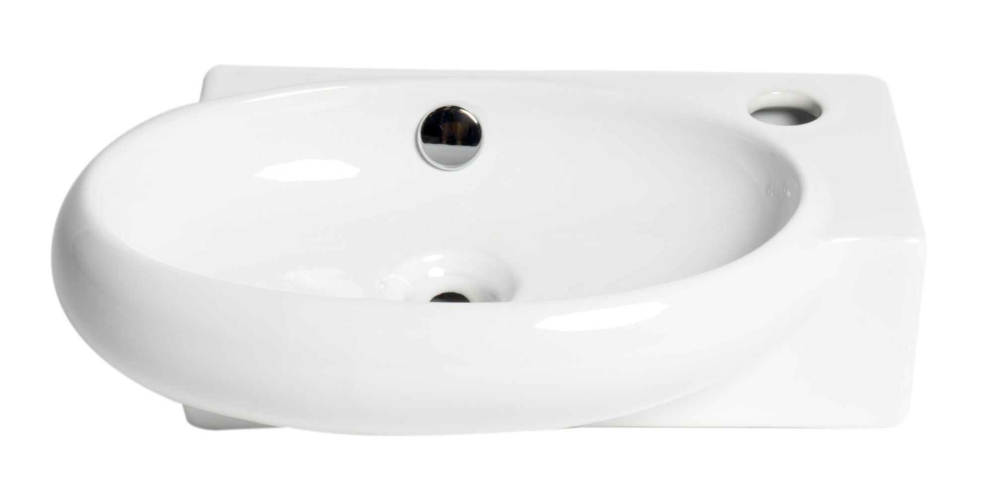 ALFI Brand - White 17" Small Wall Mounted Ceramic Sink with Faucet Hole | ABC117 ALFI Brand - White 17" Small Wall Mounted Ceramic Sink with Faucet Hole | ABC117