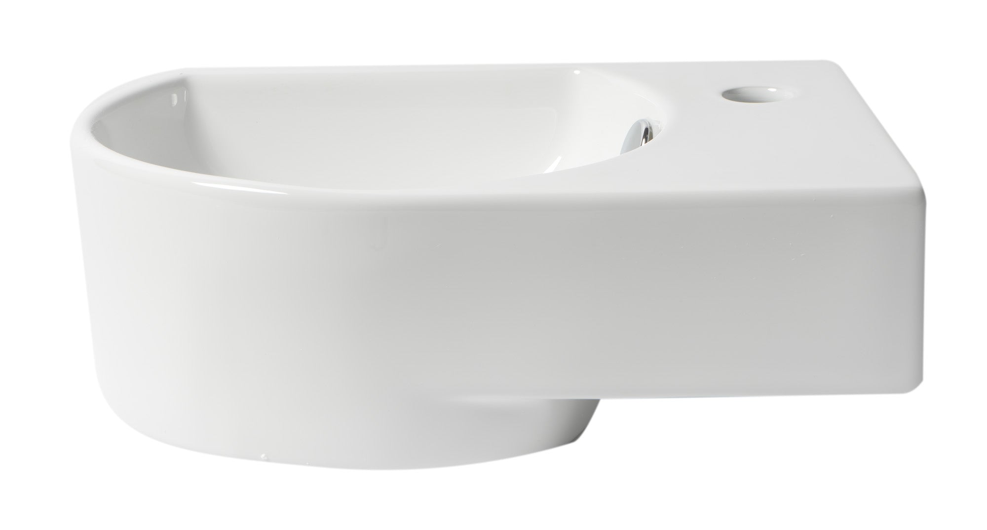ALFI Brand - White 16" Small Wall Mounted Ceramic Sink with Faucet Hole | ABC119 ALFI Brand - White 16" Small Wall Mounted Ceramic Sink with Faucet Hole | ABC119