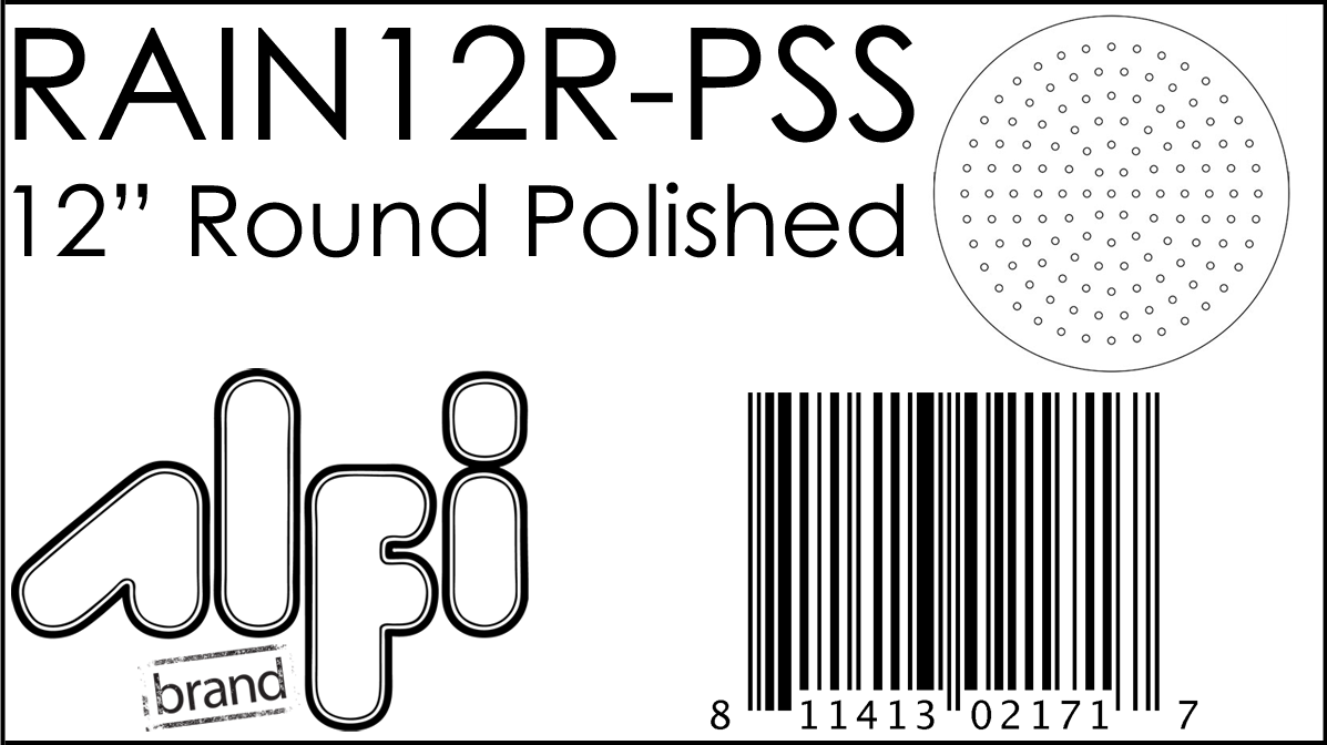 ALFI Brand - Solid Polished Stainless Steel 12" Round Ultra Thin Rain Shower Head | RAIN12R-PSS ALFI Brand - Solid Polished Stainless Steel 12" Round Ultra Thin Rain Shower Head | RAIN12R-PSS
