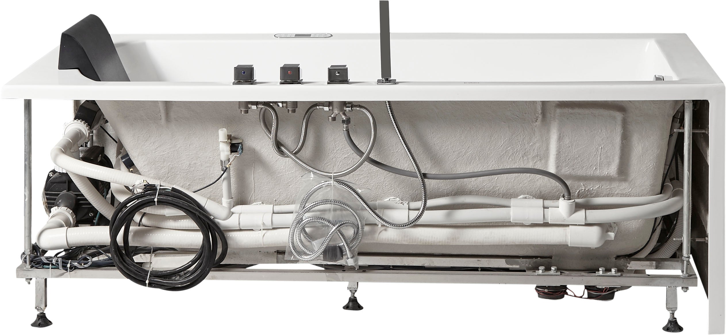 EAGO - 6 ft Acrylic White Rectangular Whirlpool Bathtub w Fixtures | AM154ETL-L6 EAGO - 6 ft Acrylic White Rectangular Whirlpool Bathtub w Fixtures | AM154ETL-L6