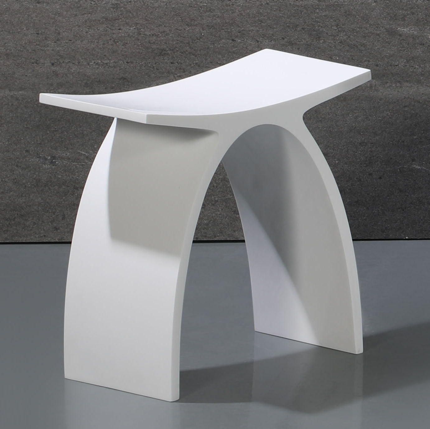ALFI Brand - Arched White Matte Solid Surface Resin Bathroom / Shower Stool | ABST77 ALFI Brand - Arched White Matte Solid Surface Resin Bathroom / Shower Stool | ABST77