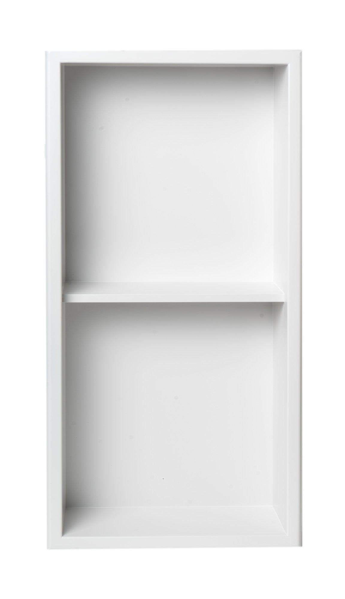 ALFI Brand - 12 x 24 White Matte Stainless Steel Vertical Double Shelf Bath Shower Niche | ABNC1224-W ALFI Brand - 12 x 24 White Matte Stainless Steel Vertical Double Shelf Bath Shower Niche | ABNC1224-W