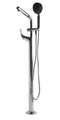 ALFI Brand - Polished Chrome Floor Mounted Tub Filler + Mixer /w additional Hand Held Shower Head | AB2758-PC