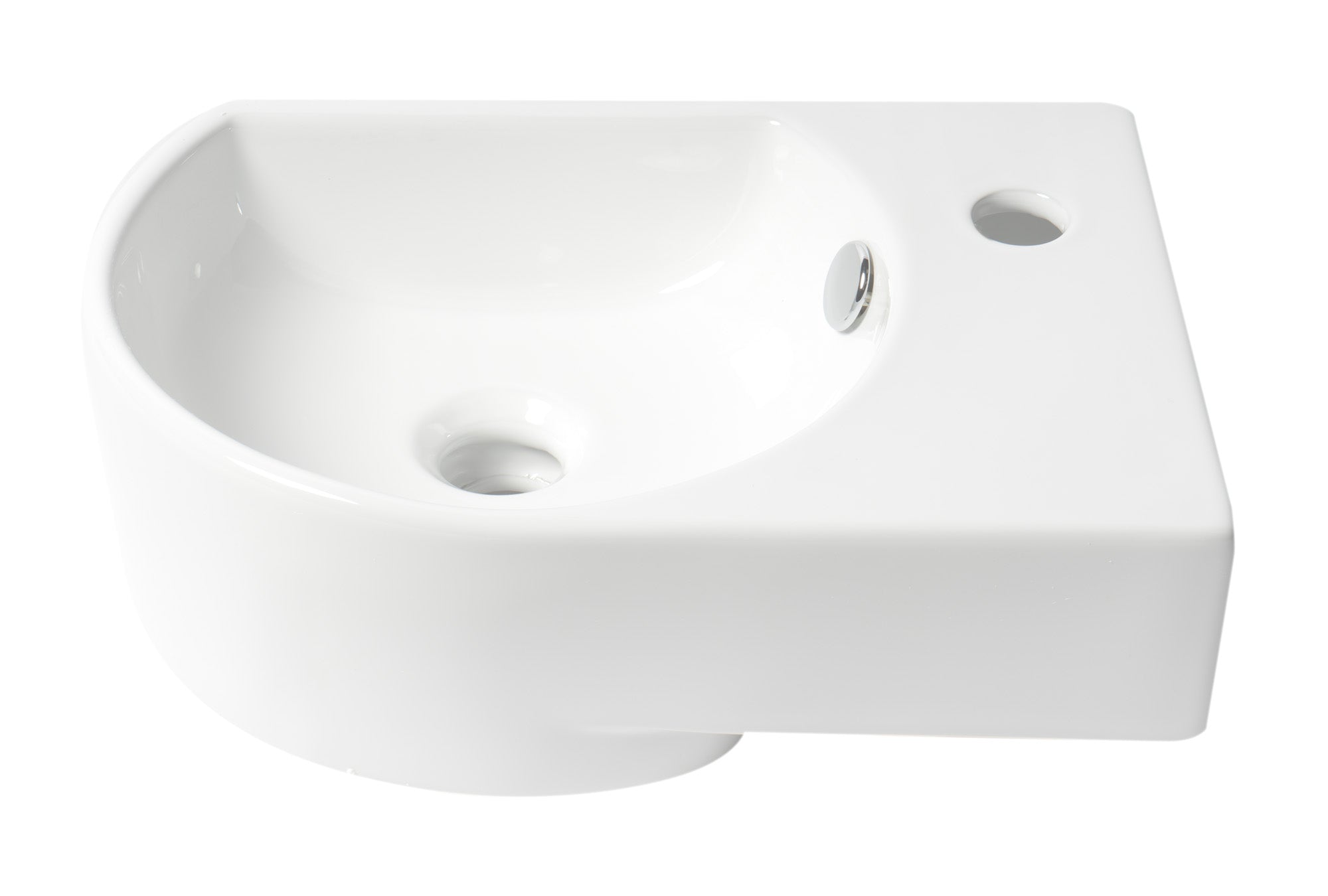 ALFI Brand - White 16" Small Wall Mounted Ceramic Sink with Faucet Hole | ABC119 ALFI Brand - White 16" Small Wall Mounted Ceramic Sink with Faucet Hole | ABC119