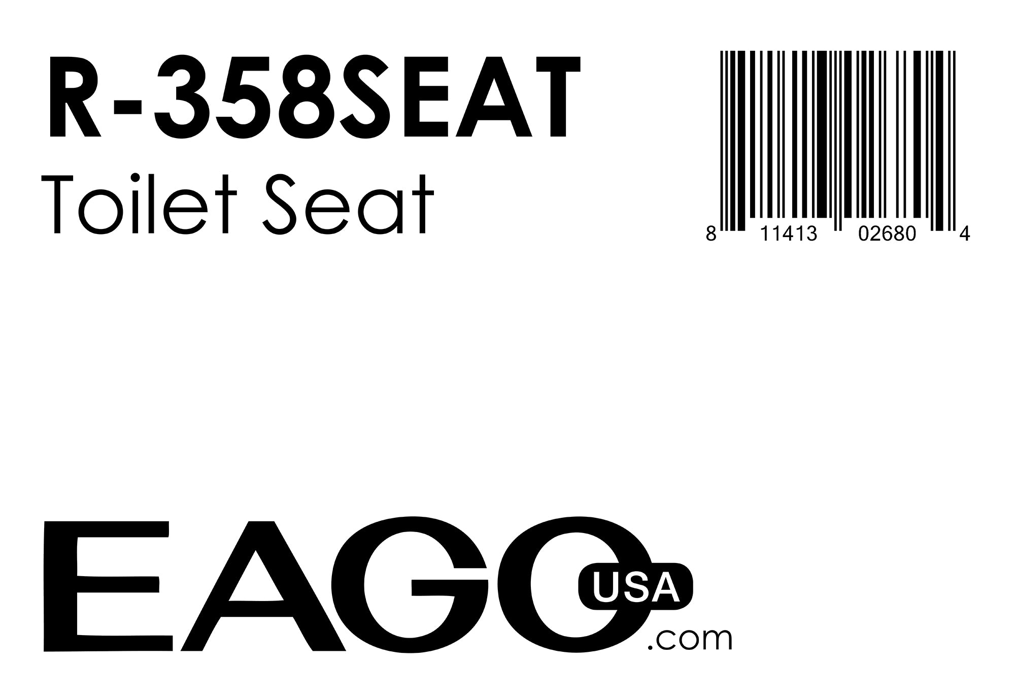 EAGO - Replacement Soft Closing Toilet Seat for TB358 | R-358SEAT EAGO - Replacement Soft Closing Toilet Seat for TB358 | R-358SEAT