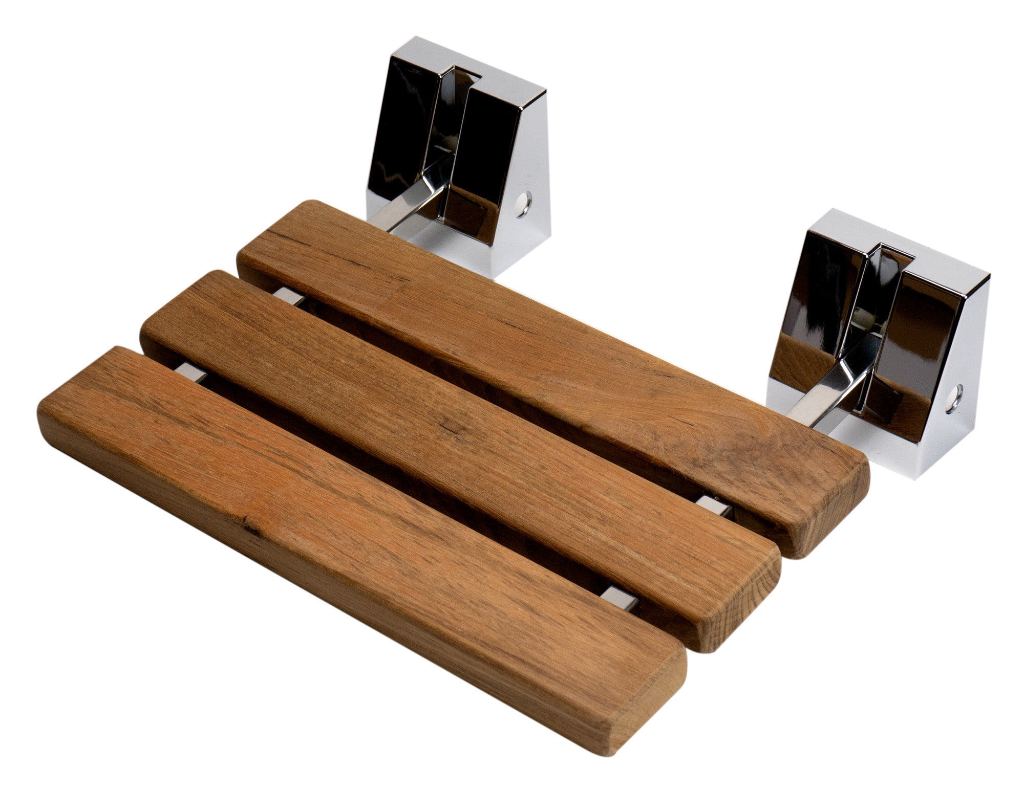 ALFI Brand - Polished Chrome 16" Folding Teak Wood Shower Seat Bench | ABS16S-PC ALFI Brand - Polished Chrome 16" Folding Teak Wood Shower Seat Bench | ABS16S-PC
