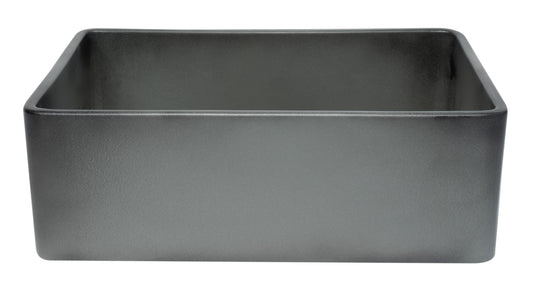 ALFI Brand - Concrete Color 30 inch Reversible Single Fireclay Farmhouse Kitchen Sink | ABCO3020SB
