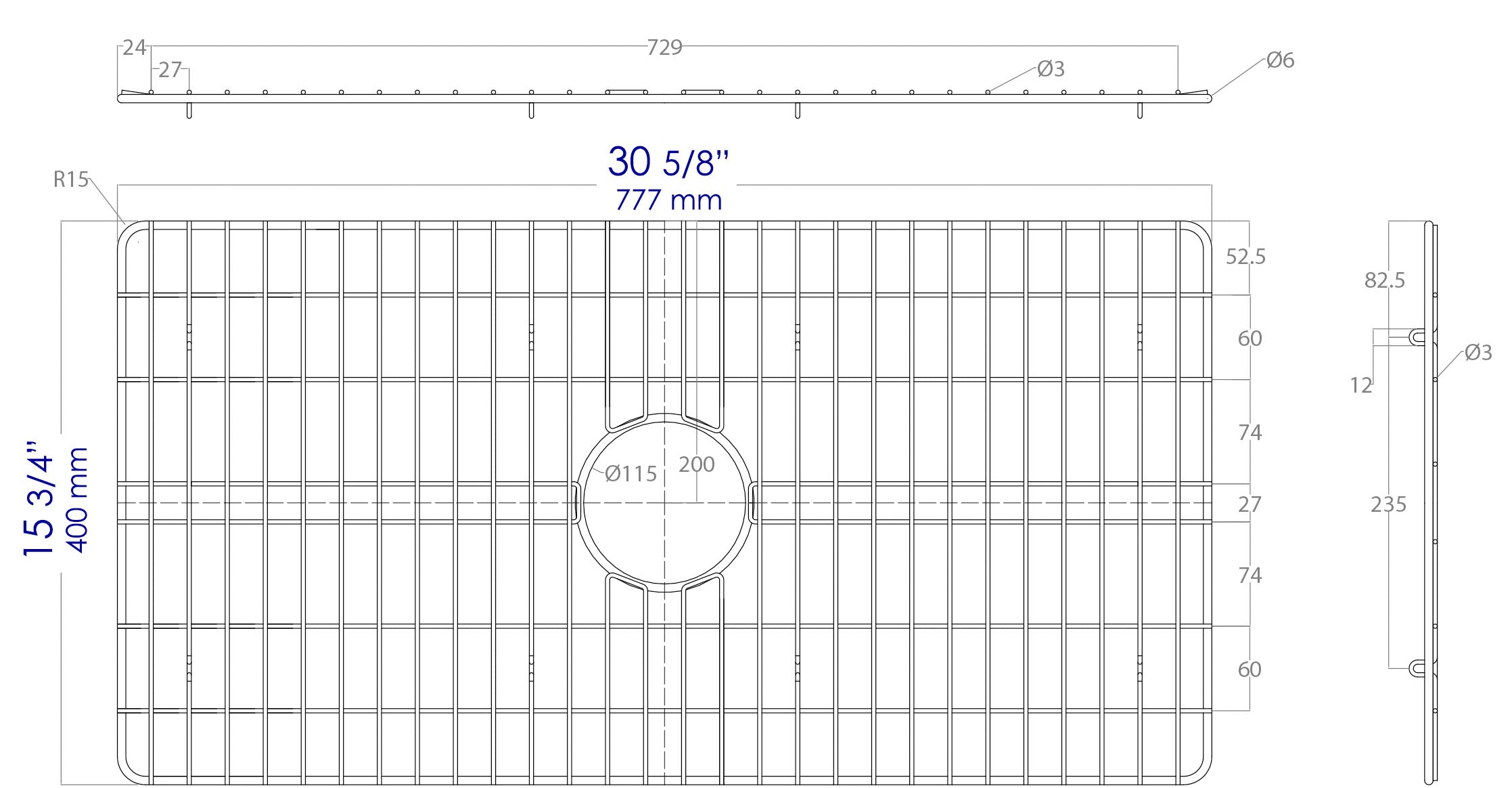 ALFI Brand - Solid Stainless Steel Kitchen Sink Grid for ABF3318S Sink | ABGR33S ALFI Brand - Solid Stainless Steel Kitchen Sink Grid for ABF3318S Sink | ABGR33S