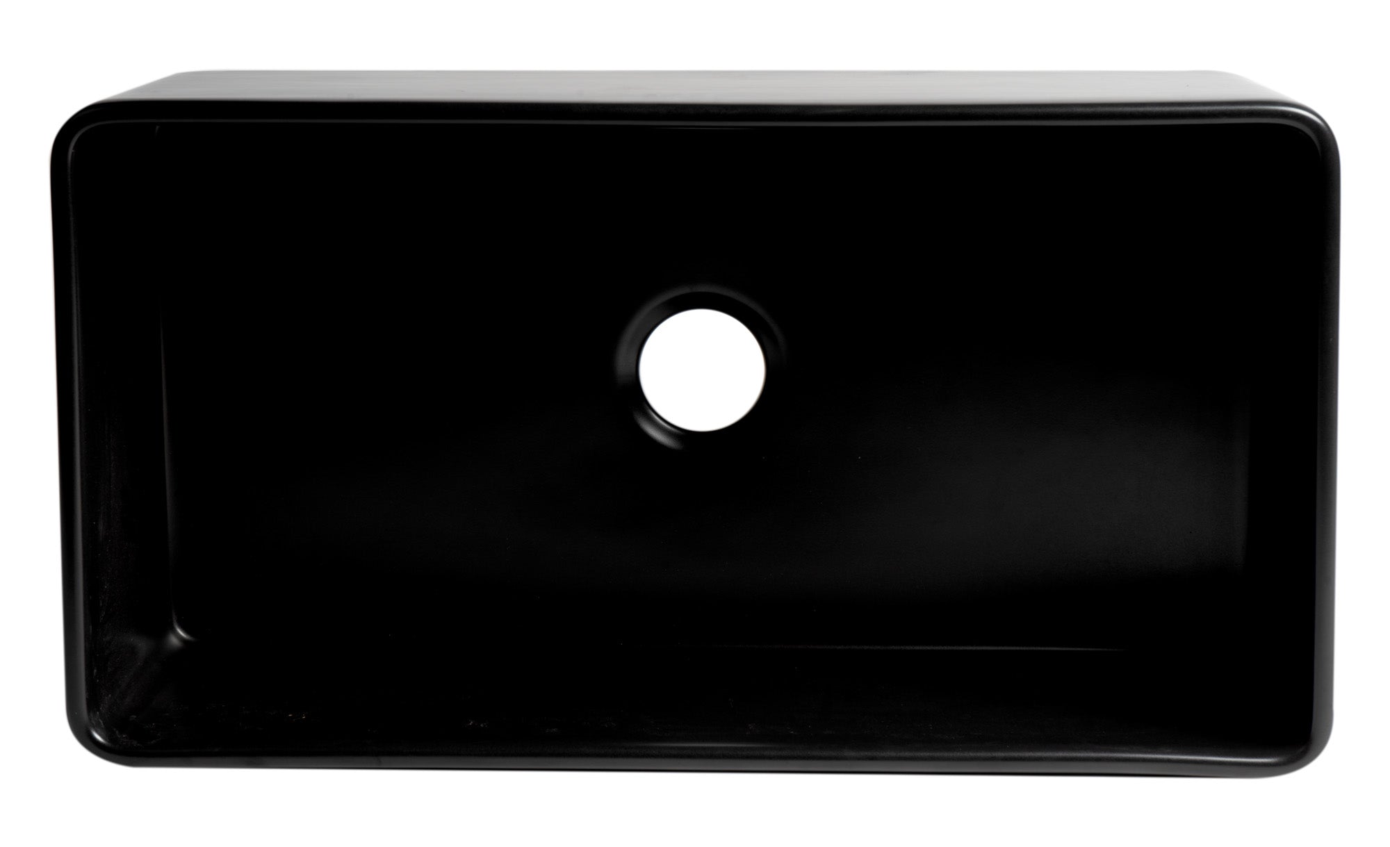 ALFI Brand - Black Matte Smooth Apron 33" x 18" Single Bowl Fireclay Farm Sink | ABF3318S-BM ALFI Brand - Black Matte Smooth Apron 33" x 18" Single Bowl Fireclay Farm Sink | ABF3318S-BM