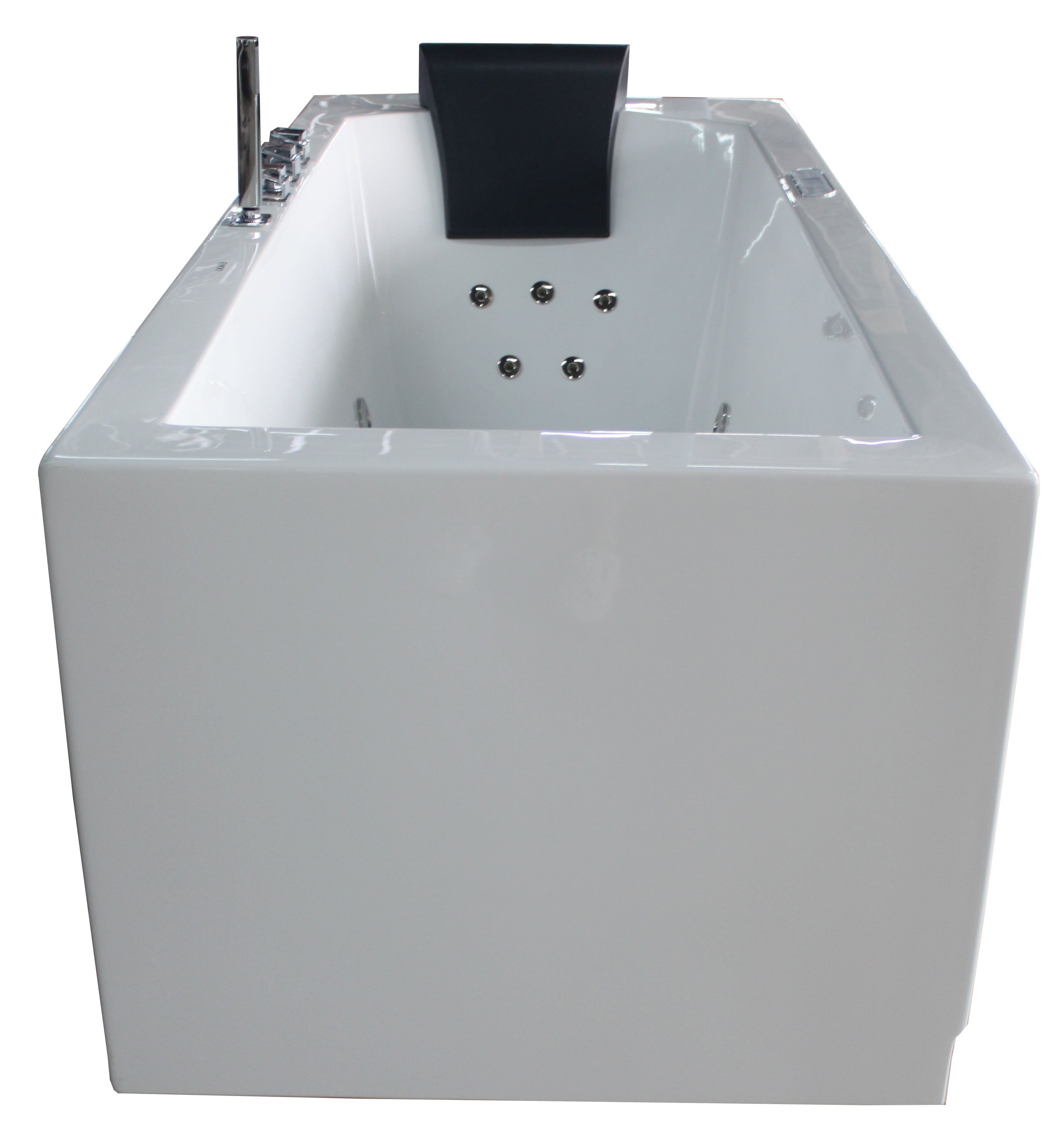 EAGO - 6 ft Acrylic White Rectangular Whirlpool Bathtub w Fixtures | AM154ETL-L6 EAGO - 6 ft Acrylic White Rectangular Whirlpool Bathtub w Fixtures | AM154ETL-L6
