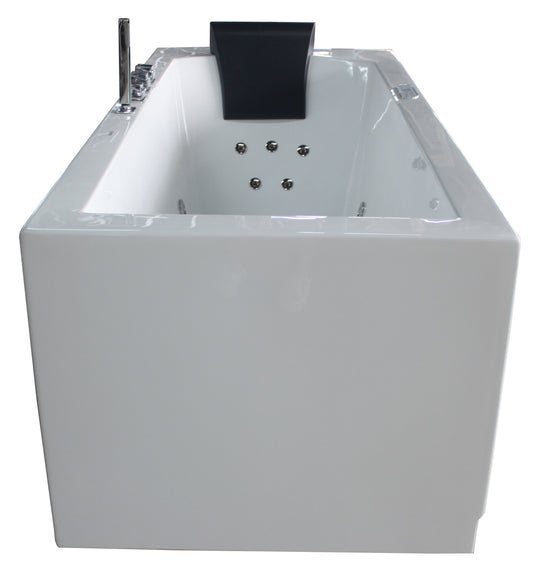 EAGO - 6 ft Acrylic White Rectangular Whirlpool Bathtub w Fixtures | AM154ETL-L6