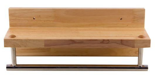 ALFI Brand - 16" Wooden Shelf with Chrome Towel Bar Bathroom Accessory | AB5511