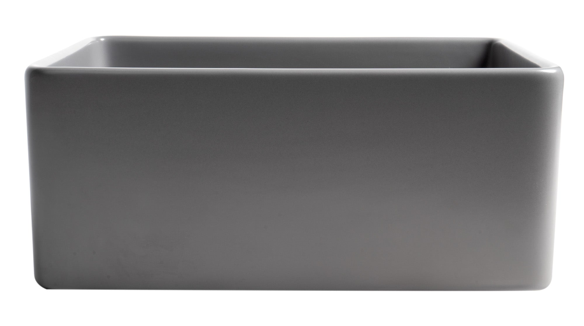 ALFI Brand - Gray Matte Smooth Apron 24" x 18" Single Bowl Fireclay Farm Sink | ABF2418-GM ALFI Brand - Gray Matte Smooth Apron 24" x 18" Single Bowl Fireclay Farm Sink | ABF2418-GM