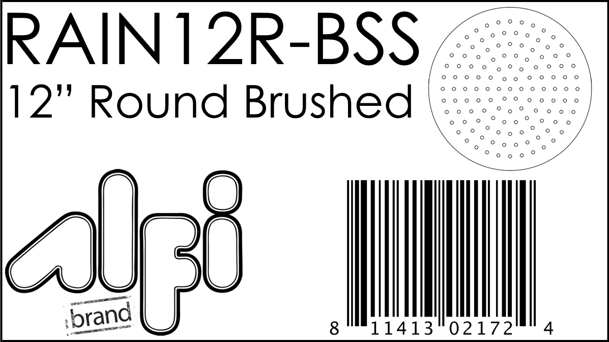 ALFI Brand - Solid Brushed Stainless Steel 12" Round Ultra Thin Rain Shower Head | RAIN12R-BSS ALFI Brand - Solid Brushed Stainless Steel 12" Round Ultra Thin Rain Shower Head | RAIN12R-BSS
