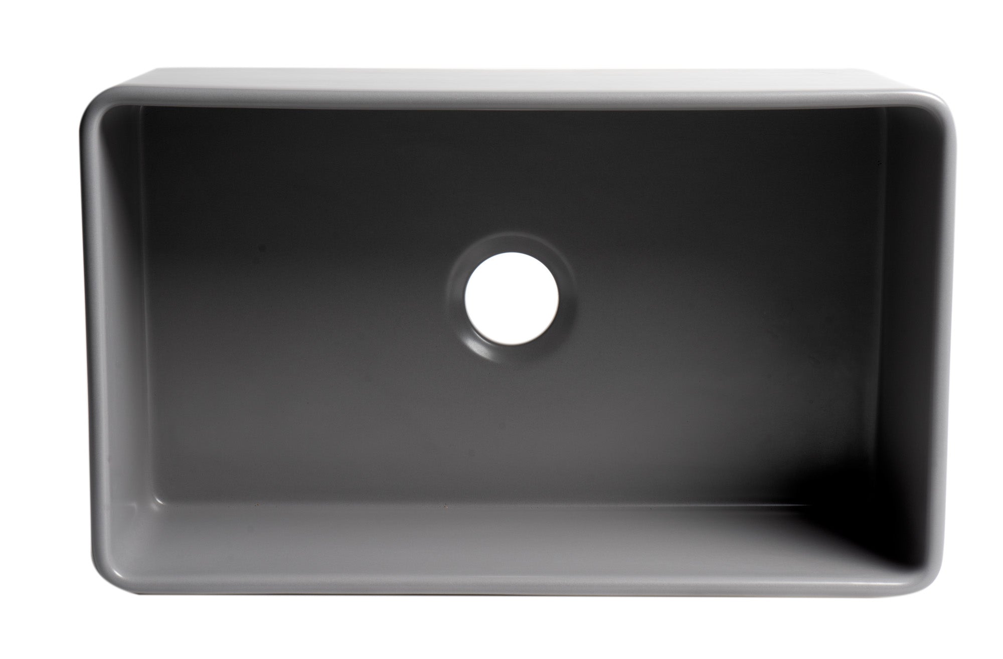 ALFI Brand - Gray Matte Smooth Apron 30" x 18" Single Bowl Fireclay Farm Sink | ABF3018-GM ALFI Brand - Gray Matte Smooth Apron 30" x 18" Single Bowl Fireclay Farm Sink | ABF3018-GM