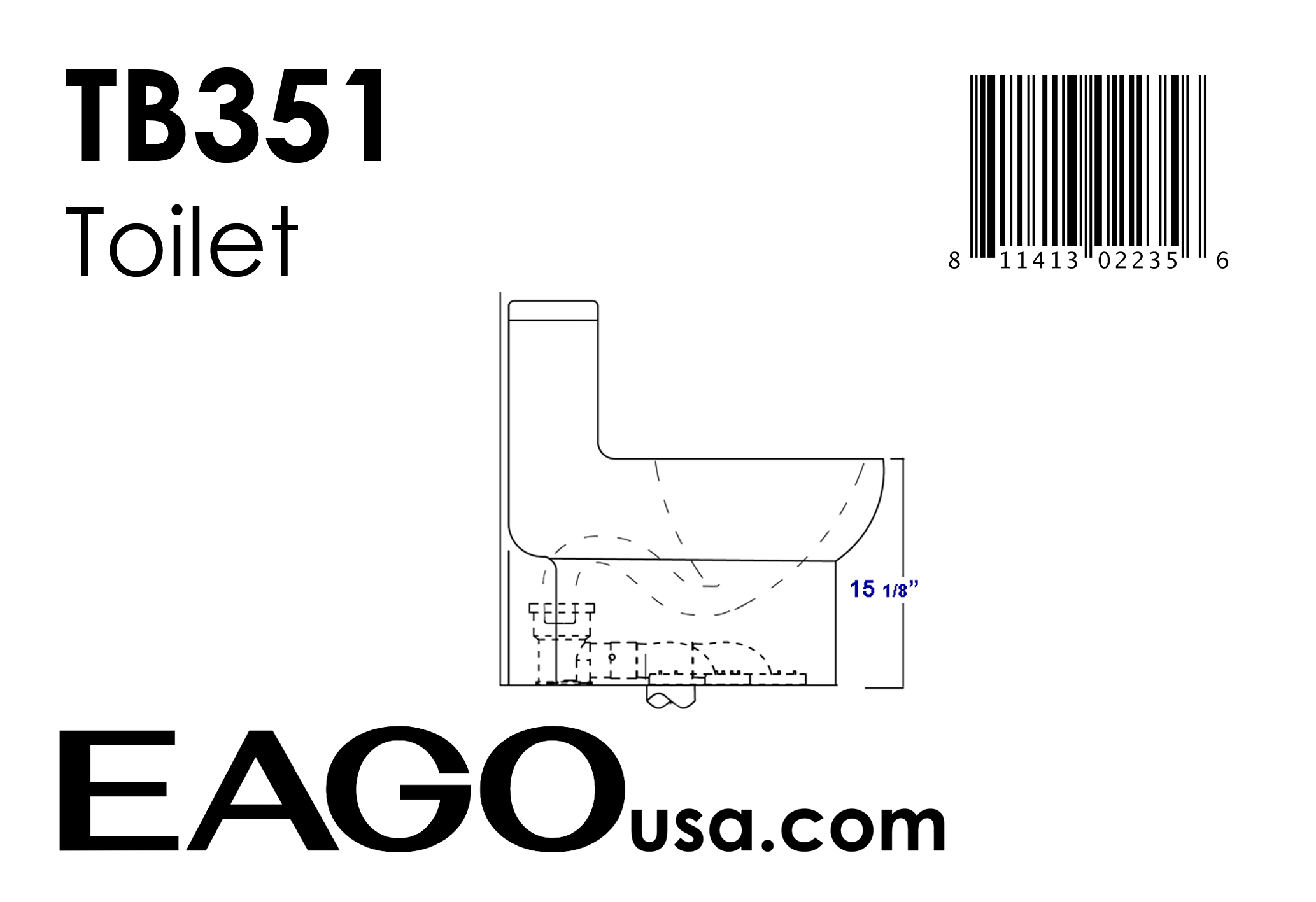 EAGO - DUAL FLUSH ONE PIECE ECO-FRIENDLY HIGH EFFICIENCY LOW FLUSH CERAMIC TOILET | TB351 EAGO - DUAL FLUSH ONE PIECE ECO-FRIENDLY HIGH EFFICIENCY LOW FLUSH CERAMIC TOILET | TB351