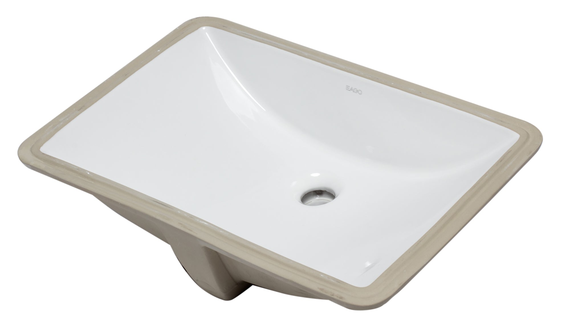 EAGO - White Ceramic 22"x15" Undermount Rectangular Bathroom Sink | BC227 EAGO - White Ceramic 22"x15" Undermount Rectangular Bathroom Sink | BC227