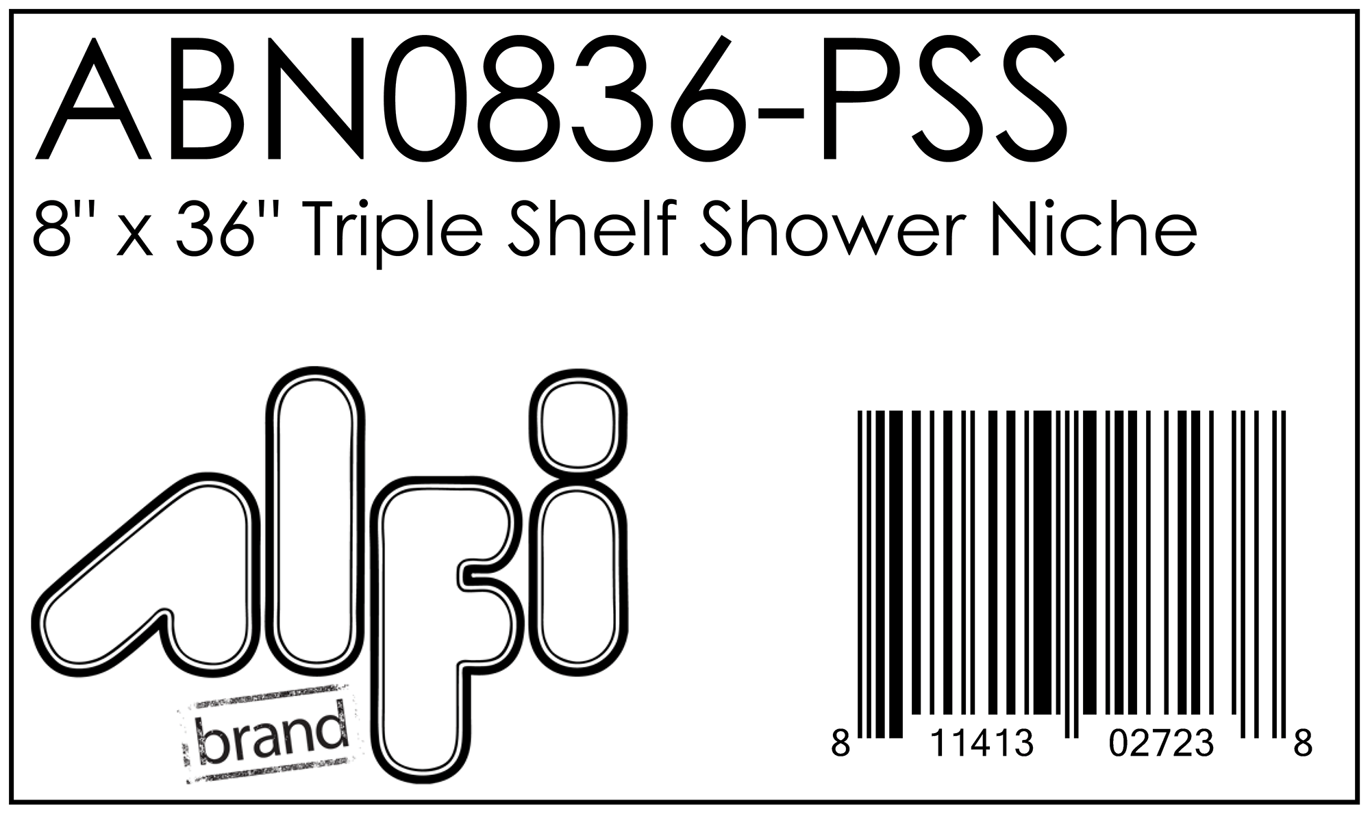 ALFI Brand - 8 x 36 Polished Stainless Steel Vertical Triple Shelf Bath Shower Niche | ABN0836-PSS ALFI Brand - 8 x 36 Polished Stainless Steel Vertical Triple Shelf Bath Shower Niche | ABN0836-PSS