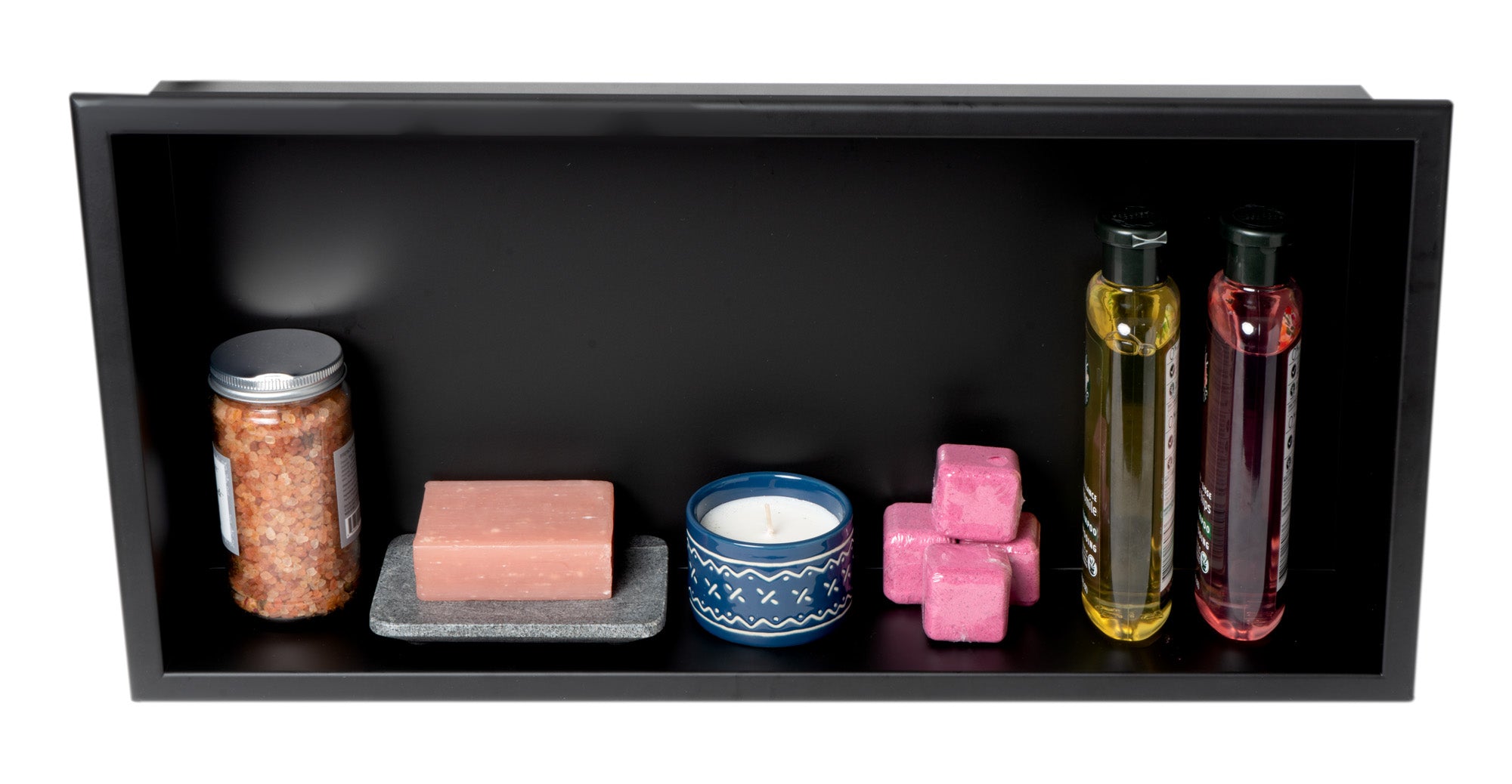 ALFI Brand - 24 x 12 Black Matte Stainless Steel Horizontal Single Shelf Bath Shower Niche | ABNC2412-BLA ALFI Brand - 24 x 12 Black Matte Stainless Steel Horizontal Single Shelf Bath Shower Niche | ABNC2412-BLA