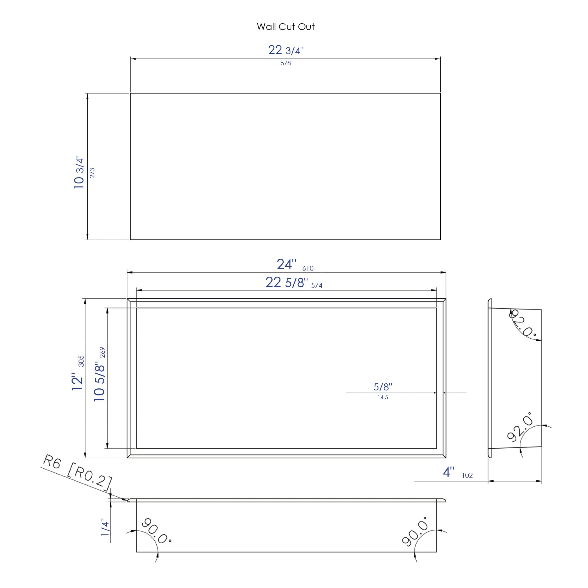 ALFI Brand - 24 x 12 Polished Stainless Steel Horizontal Single Shelf Bath Shower Niche | ABN2412-PSS ALFI Brand - 24 x 12 Polished Stainless Steel Horizontal Single Shelf Bath Shower Niche | ABN2412-PSS