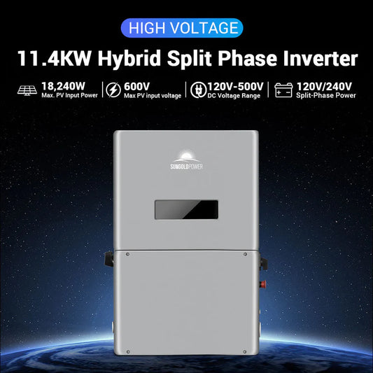 SunGold Power - High Voltage 11.4KW Hybrid Split Phase Inverter with APS Transmitter - SG11.4KHB-HV