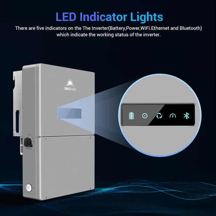 SunGold Power - High Voltage 11.4KW Hybrid Split Phase Inverter with APS Transmitter - SG11.4KHB-HV