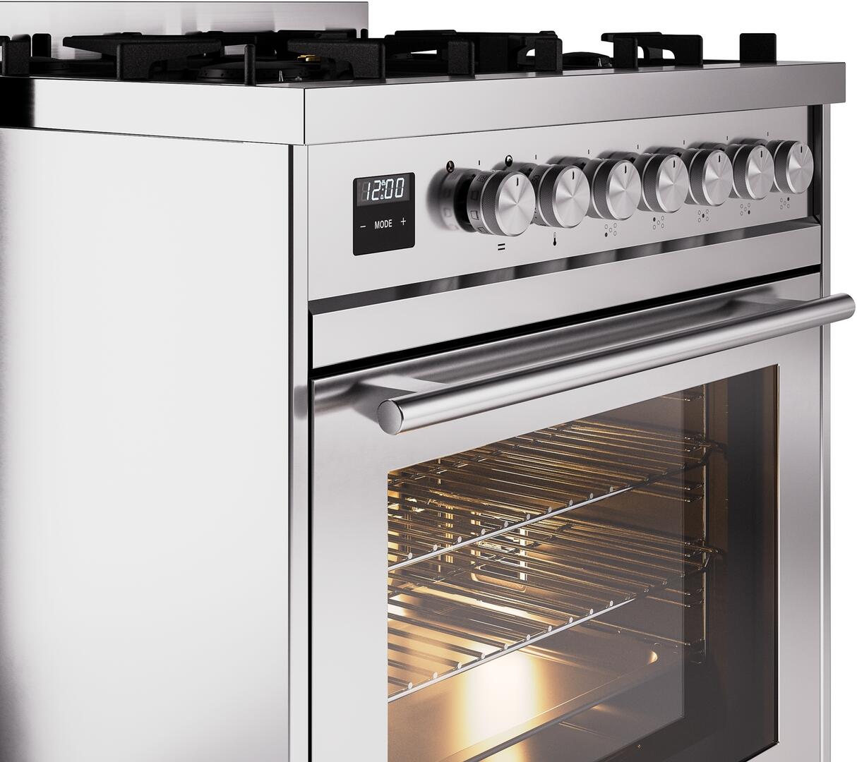 ILVE - 30" Pro Plus II Series Freestanding Dual Fuel Range - Viewing Window(s) - Liquid Propane